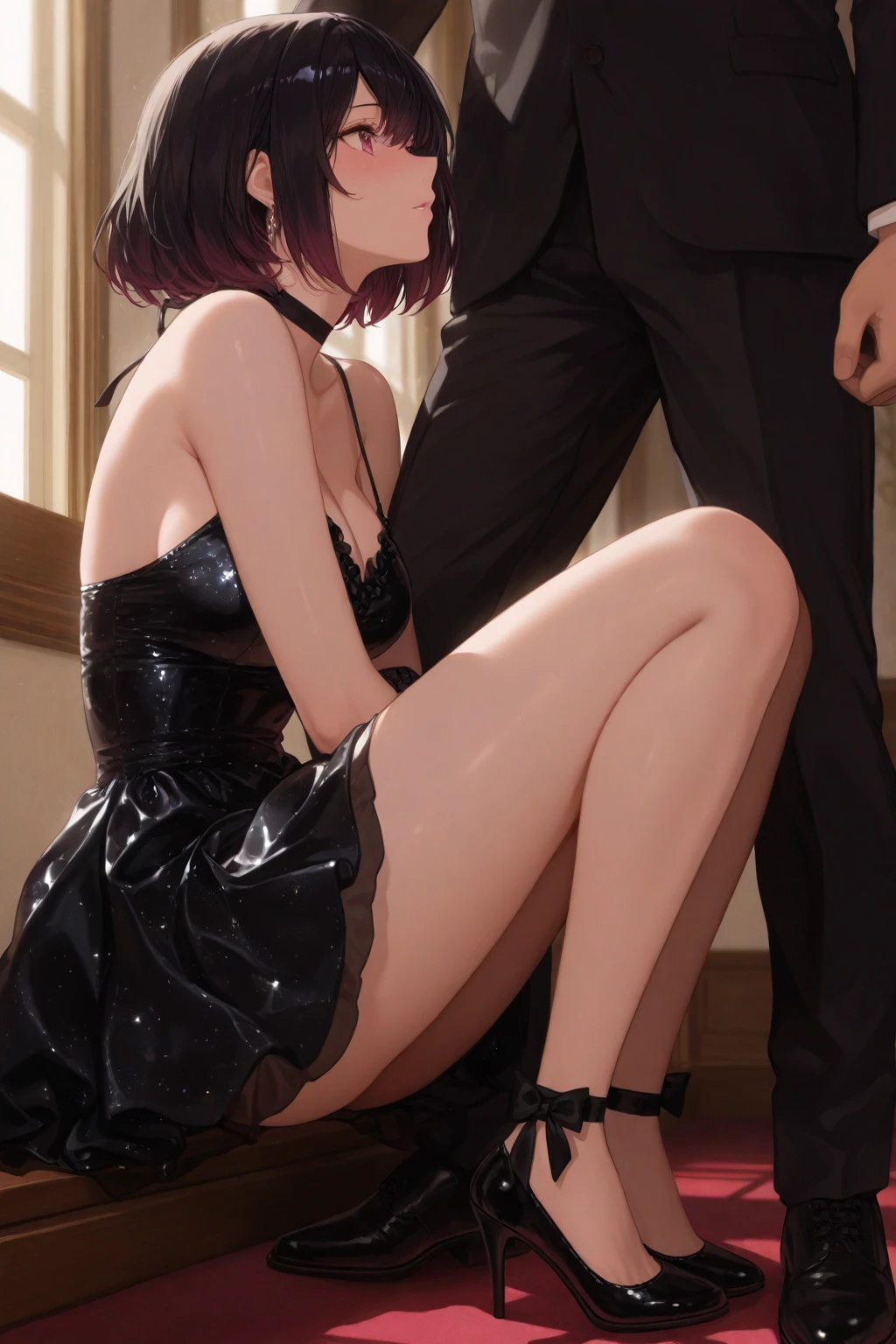 having sex、crawl on all fours、fuck from behind、seductive ass、ランダムなClimaxアクション、Climax、ランダムClimaxポーズ、solo、bra with delicate details、Underwear pants with delicate details、28 year old woman、lips:sexy、hair color: Dark brownの、translucent skin， The skin is fair and juicy, （hairstyle）hair color：Dark brown、extra short hair、（Basic information）expression of pleasure、wide open mouth、Moist Eyes、、kind eyes、spread your legs、I opened my mouth wide.、Climaxの表情、knee high stockings、highest quality image quality、