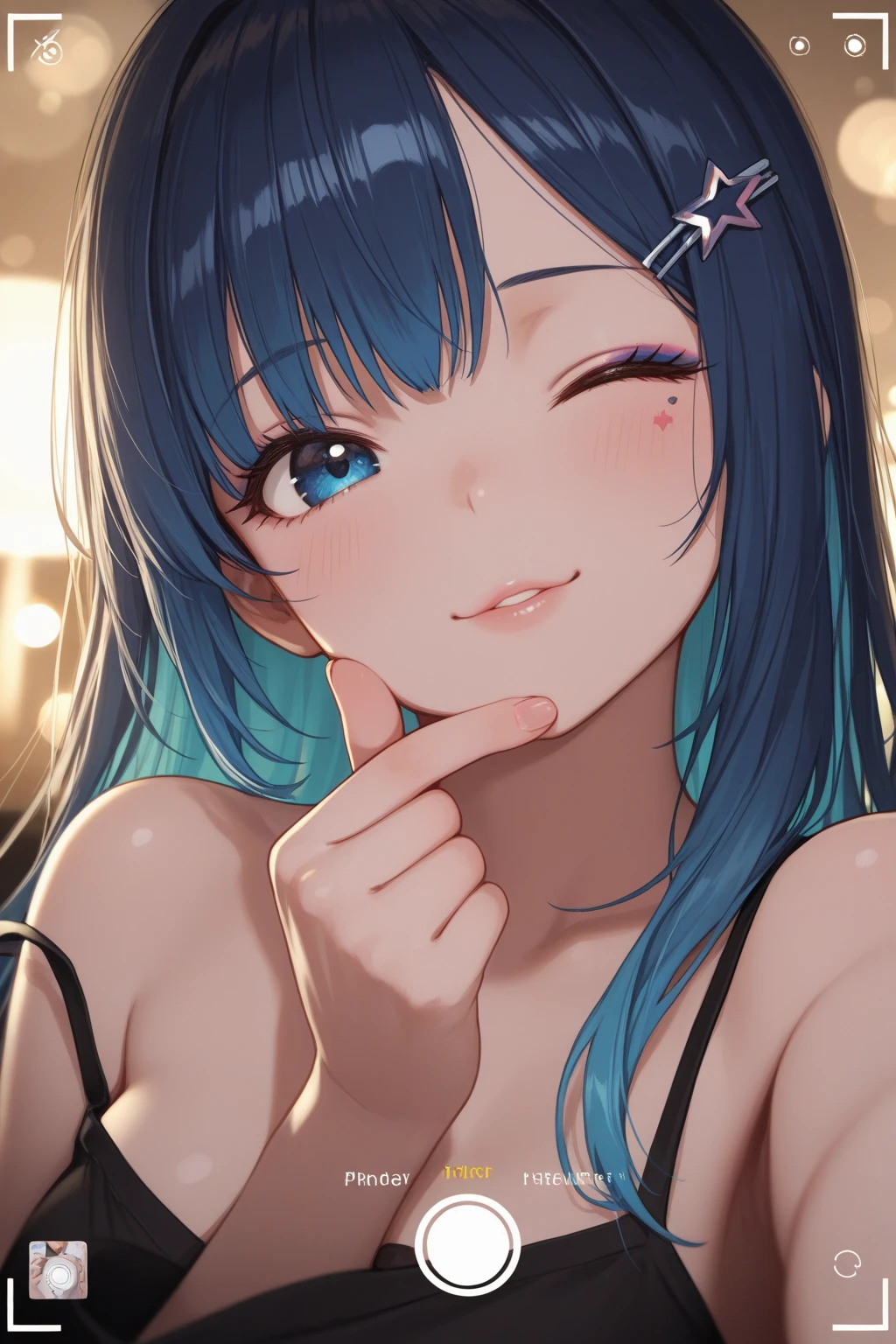 (Top quality masterpiece:1.2) Delicate illustrations, Very detailed, /Beautiful Japanese Woman、1 person,Very cute and slim、Great style 、((8K images、super high quality))、Very delicate face, beautifule forehead、shout、Bright red lipstick,very cute、Kind eyes,(((())))、Sleeping in bed、joy、joy、Laughter