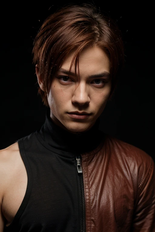 2d anime half demon prince handsome boy in orange hair