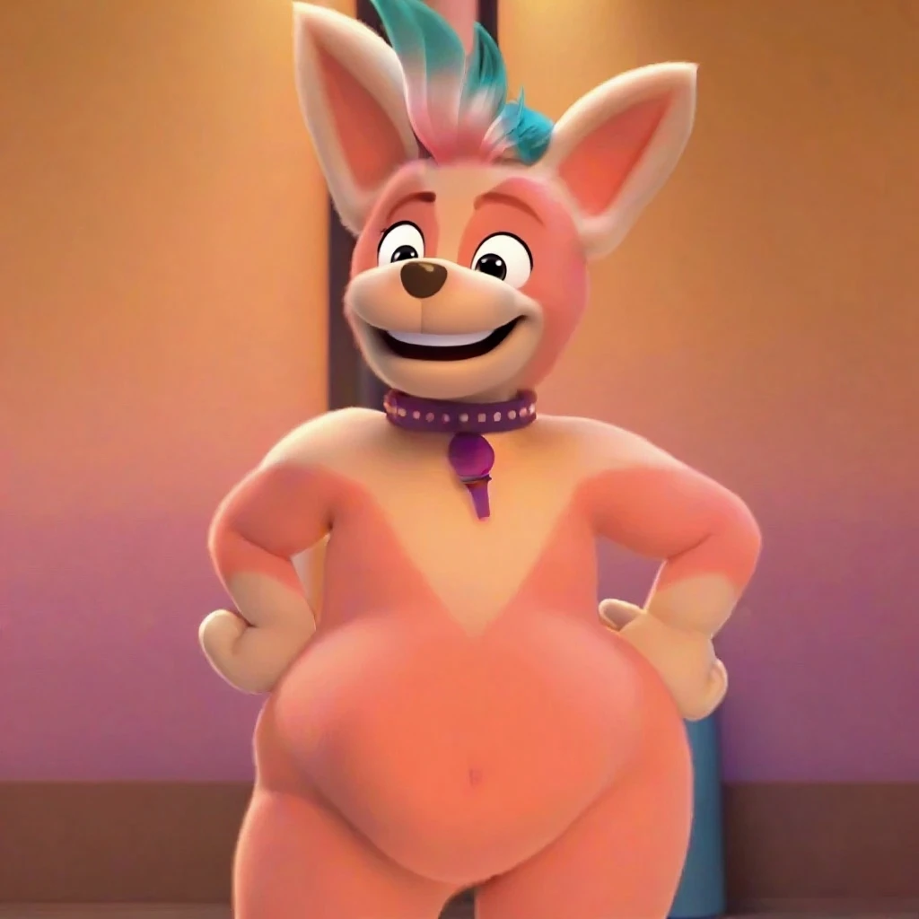 Diane Foxington, ((nude)), Night City Lights, Skyscraper With Neon Lights, Portrait Of Stunningly Beautiful Canid Furry Fox Girl, Soft Delicate Beautiful Attractive Face With Alluring Green-Black Eyes, Lovely Medium Breast, ((huge belly)), Voluminous Eyebrow With Piercing, Thick Eyelashes, (Smug Face:1.1), Open Fox Snout Mouth, Whiter Teeth With Cute Fangs Out, Orange Thick Layered Body Fur, Long Fox Ears With Tail, Black Parted Lips, Standing On Highest City Rooftops, Bright Night City Skyline Background, (Highest Quality, Amazing Details:1.4), Cel Shading, Raytracing, Color Grading, 3D Animation, Picturesque Scenery