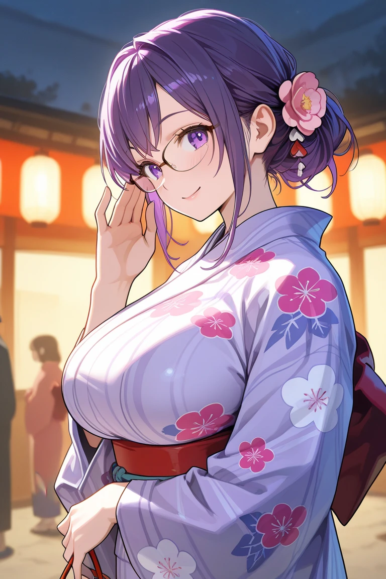 (((Masterpiece 1.5))),(hyper quality:1.5), Hyper Detailed,Perfect drawing,。.3D,16K illustrations,(((clearface)))Hi-Res,japanes,1 persons,adult lady,Beautiful skins,Woman in kimono leaning against tree on beautiful landscape background, 1girl in, Solo, Navel, komono, Panties, Kimono, Underwear, White panties, Looking at Viewer, Hair Ornament, Blue eyes, flower, Hair Flower, Night, Wide sleeves, Long hair, sash, Cowboy Shot, Long sleeves, Smile, Obi, Jewelry, with floral pattern, East Asian Architecture, Black hair, Mole, Mole under the eyes, Outdoors, architecture, earrings(((beautiful kimonos))),((Luxury underwear)),(((Beautiful underwear)))Japan background,Nice back
ground,((beatiful backgrounds))(((Detailed drawing))),Perfect Beautiful Girl,((Perfect Photo)),((emotional)),((Luxury)),spot light,、,Shion, Single Kikaku, Purple hair, Big Breast, cleavage, Purple eyes, Ponytail