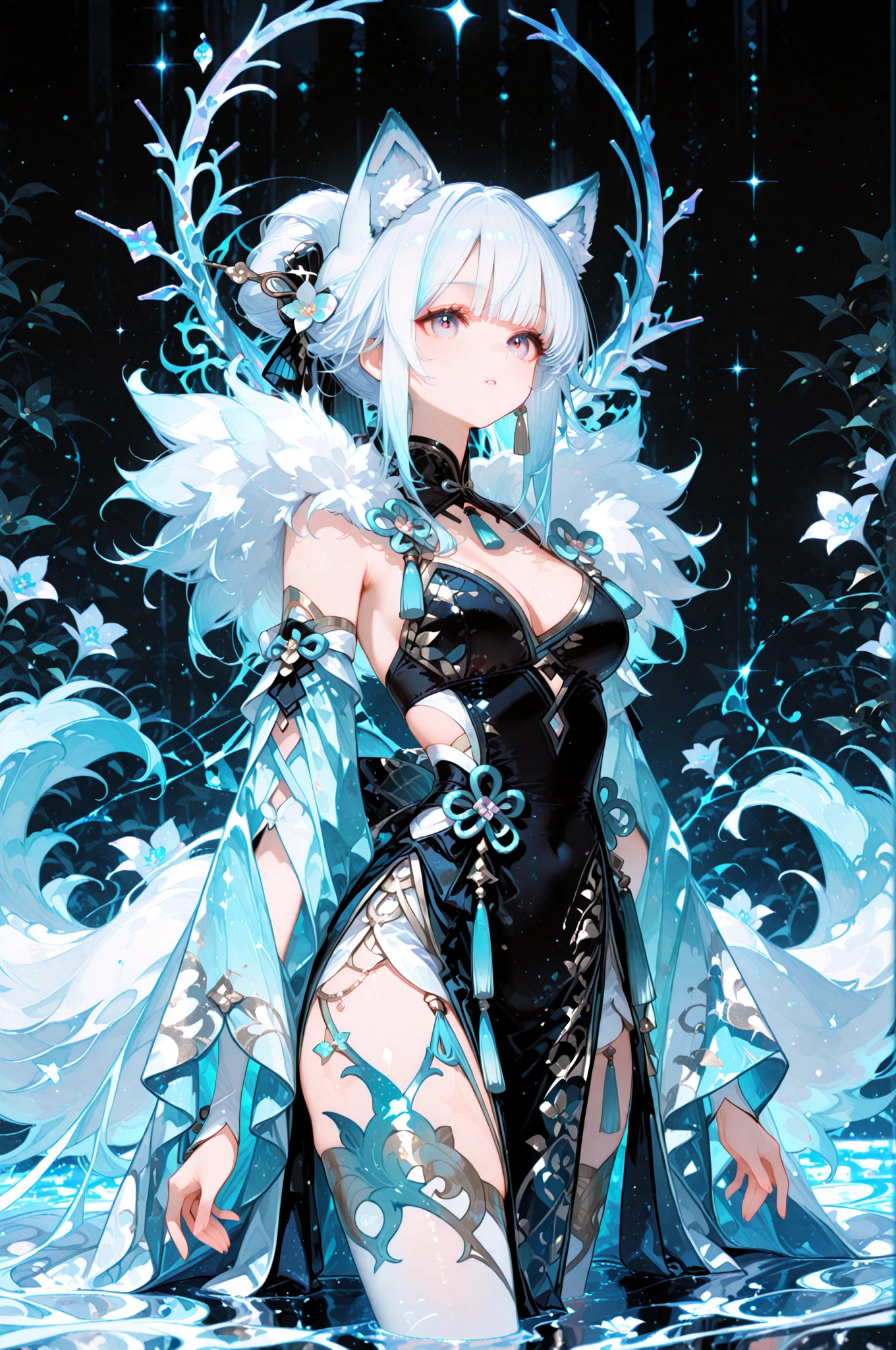 masterpiece, super high quality, ( 非常にdetailedなオリジナルイラスト),1 person,Ice Princess,Around the ice, Frosty Theme,( 輝く黄colorい目:1.2), A light, cold smile, Arrogant look, Sexy Russian costume, blue crystal jewelry, Ice blue glowing tattoo,detailed,Realistic,4K High Definition,Mappa Studio,masterpiece,Highest quality,Official Art,figure,Clear lines,(nice_color),Perfect composition,Fantasy,Concentration,Front facing,No text