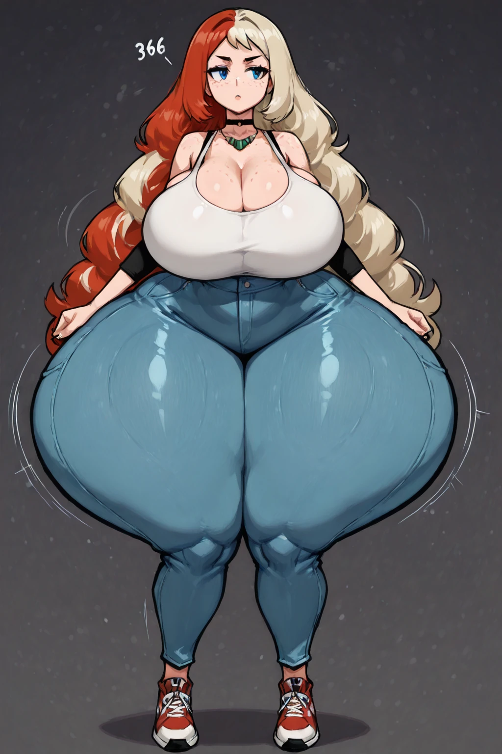masterpiece, 1girl, best quality, highres, christina hendriks, 1girl, realistic, ((tall)), detailed face, beautiful face, ((gigantic breasts)), ((massive ass)), ((massive thighs)), ginger hair, green eyes