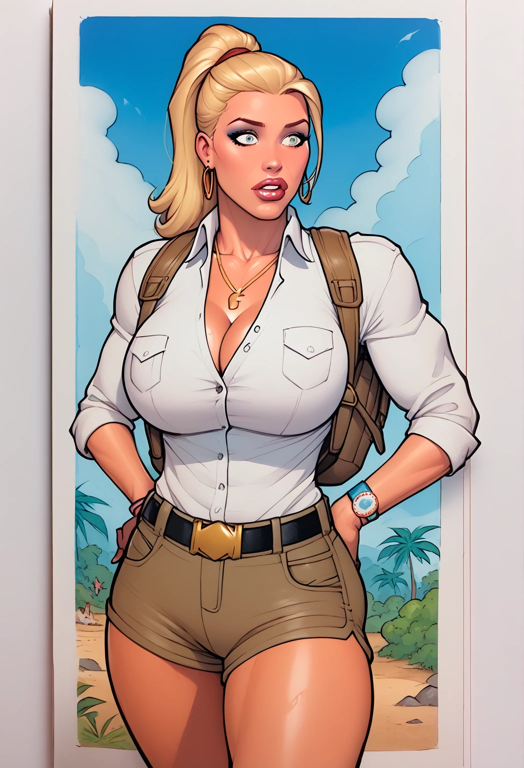 Photo of Betty from Andrey Tarusov's comic book "Swing island". Realistic photo, Realistic, Maximum quality, HDR, 8R, Maximum detail, hyperreality, Masterpiece, master photography,