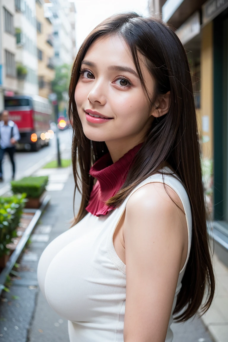 （8k、Raw photography、Highest quality、masterpiece：1.2),(Black Hair、Dark Eyes:1.9),(:1.7)、View your viewers,Front view,White skin,(Twin tails:1.4)、(Tight waist:1.6)、(Clothes that accentuate the shape of the breasts:1.4)、(Big Breasts :1.6)、Slim figure、Ultra-high resolution,beautiful,beautiful fece,(One person、No background:1.9),whole bodyボディー,Japanese women,（reality的：1.37）、Photon Mapping,reality、(Baby-faced and cute: 1.4)、(Cute Smile: 1.8)、(Round face: 1.8)、Radio City、Physically Based Rendering、Depth of field rally background、photograph, (:1.8),（:1.6）,whole body、Great quality