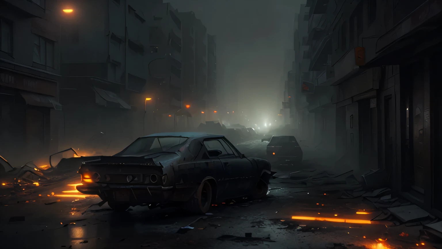 Ruined city，the last of us zombie，last of us，realistic apocalyptic war scene, ps 5 screenshot, detailed wide shot, Post apocalyptic scenario，Detailed picture details，Ultra-high lighting atmosphere，Cinema lenses，GameCG，k hd，8K