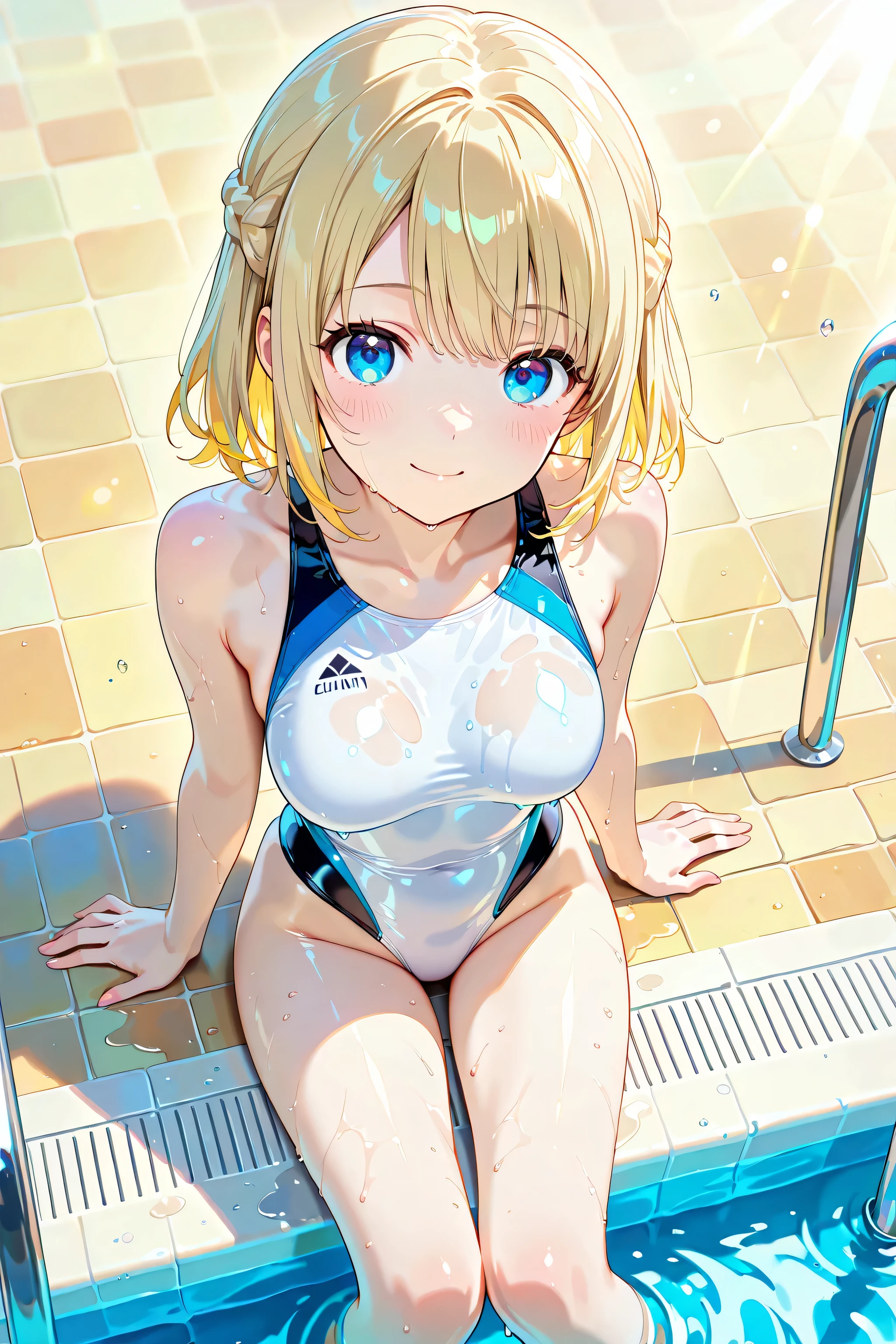 (beautiful picture of swimming pool at gorgeous mansion in Miami, one girl: 1.6),

BREAK

nsfw:1.6, body has two arms, two legs and one head, (Each hand and toe has five a thumb, index finger, middle finger, ring finger, and pinky finger.),Top quality:1.2, best quality:1.6, ultra high resolution, masterpiece:1.5 ,4K, 8K, 32K, detailed lighting, shaders, perfect anatomy, perfect proportions, highly detailed, ultra detailed, super detailed:1.2, perfect eyes, perfect face, very delicate and beautiful, illustration, sharp focus, very beautiful and detailed anime face, very detailed eyes, cute:1.4,  impressionistic:1.2, blurred background, accurate depiction of arms and hands:1.4, accurate depiction of foot:1.4, Accurate human skeleton drawing:1.4, Anatomically correct human body:1.4,sexually attractive body:1.5,

BREAK

 (Beautiful busty American woman about 20s:1.3),(blue-green eyes),(dark skin:0.8), (tan lines:1.3),(Perfect proportions: 1.6), (Small pink nipples:1.2),(full and beautiful breasts: 1.7), (well developed breasts: 1.7), (Thin waist: 1.2), (Slender figure: 1.2), (beautiful buttocks:1.4),(Neatly trimmed pubic hair:0.2),(natural breast:0.7),

BREAK 

(Beautiful blonde hair: 1.6),(semi-long straight hair:1.6),(Bangs swept to the side, showing forehead: 1.5),

BREAK 

(Calm smile:1.5),(happy eyebrows:1.2),(embarrassed:0.8), (pink lipstick),(profile:0.2),(looking away:0.8),

BREAK  

(Naked:0.6),(shiny skin:1.5),(White choker:1.6) ,(necklace, bracelet, anklet: 1.3),( very realistic depiction of skin texture:0.8),(realistic nipples texture:0.8),(breasts and nipples not covered:1.6),

BREAK 

(Seducing me:1.6),(from above:1.4),

BREAK 

(Background compressed with telephoto lens effect: 1.7), (Distant view strongly blurred: 1.7),

BREAK 
(metallic sequined one-piece swimsuit :1.6),(crop navel and breast:1.5)