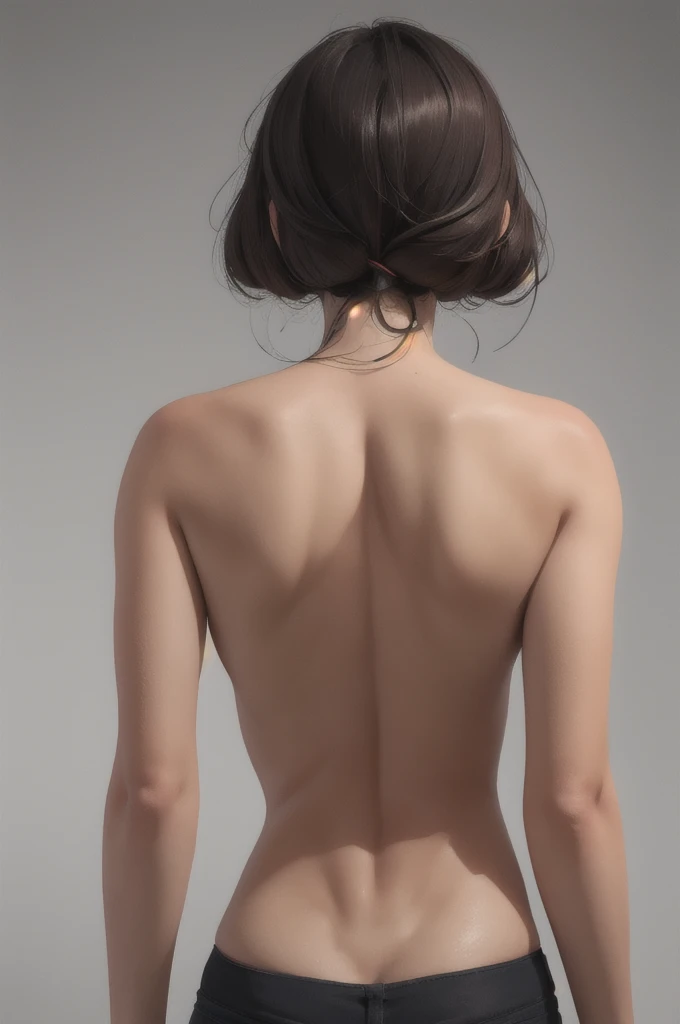 ((Back and buttocks)), 8K UHD, Raw photo, Japanese 24 year old female,(fullnude) (realisitic: 1.3), (Hi-Res: 1.4), (detail: 1.5), disheveled hair, dark backgrounds
