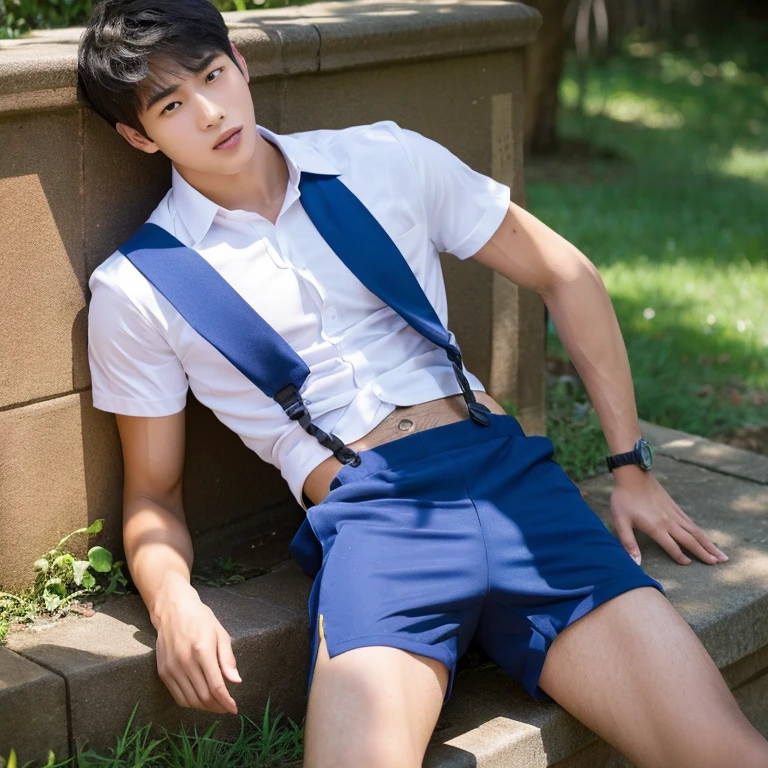 In the crowd，smokes，Cigarette butts in his mouth，Get wet，damp hair，The light is even，male people，Youth，blue-shirt，red necktie，smokes，Thigh stockings，espadrilles，Lace transparent panties，cool guy，Short broken hair，spread their legs，Masturbation，cool guy，15year old，Background blank，sit on chair，frontage，Face the computer，，Hipsters，Earphone，intercom，microphones，androgynous male，scowling，His face was flushed，bite lips，is shy，cool guy，Slim young handsome guy，Bare legged，Barefoot，Stand in front of you，Delicate facial features，lace panty，smooth thigh，Cocked buttocks，Open your legs，eye glass，with fair skin，Flushed，Hermaphroditic men，Asian male，Slim young handsome guy，stocklings，smooth thigh，mtu， mascular， cool guy，Masculine face， Attractive，， （（1人）））， tmasterpiece， absurderes， Best quality at best， Complicated details， （shiny skins， ， Shiny oily glowing skin， shinny hair， Pale complexion），  Attractive， （（musculature））， AS-Adult，