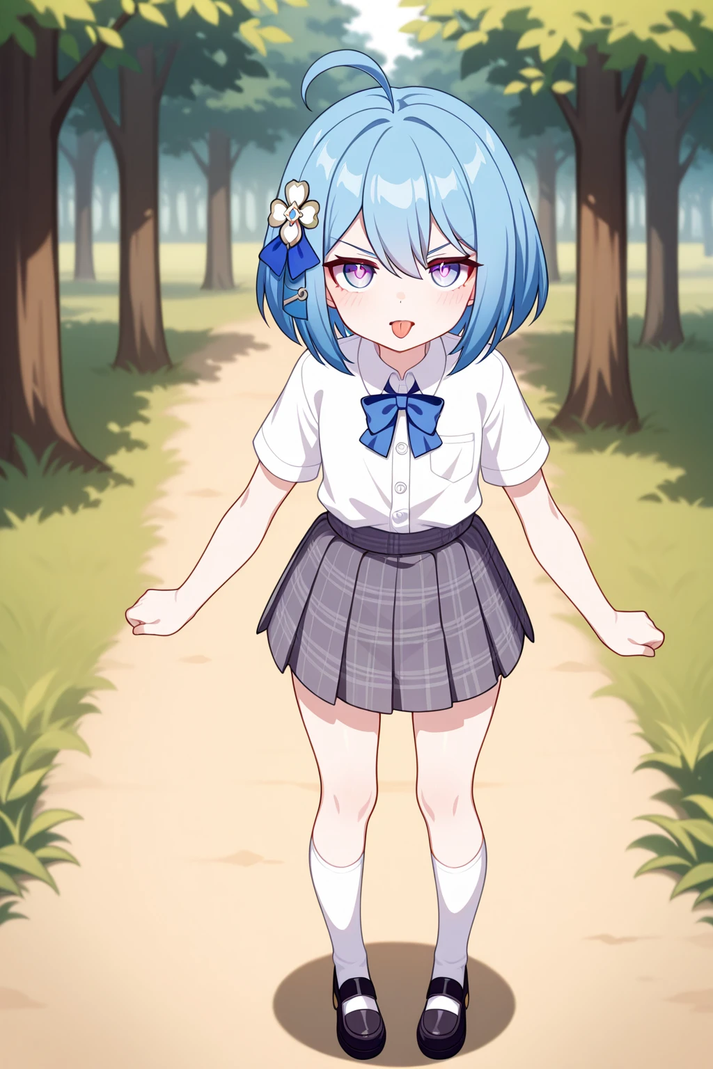(8K),(masterpiece),(Japanese),(8-year-old girl),((Innocent look)),((Childish)),from the front,smile,cute,Innocent,Kind eyes,Plain T-shirt,Short sleeve,Blue checked long skirt,(Carrying a red backpack),Straight hair,Hair blowing in the wind,Somewhat strong wind,noon,bright,(8K、Ultra-high resolution、Highest quality、Ultra-high resolution,(Watching the audience), (((Very thick thighs))),Wide Hips, Beautiful thick thighs, 巨大なCircleいお尻, Beautiful huge natural breasts, (orgasm: 1.5),(Are standing/Are standing in honor),(Take off:1.5),Beautiful Hair, Beautiful Face, Beautiful and beautiful eyes, Beautiful clavicle, Beautiful body, Beautiful legs, Beautiful fingers, (Beautiful views),smile),(((No pants, Genitals are visible))),Futanari-Style Nekov0,((cute, (((Thick penis:1.5/Circle々と太った大きな睾Circle:1.5))),blue sky,(((full penis))),face forward,