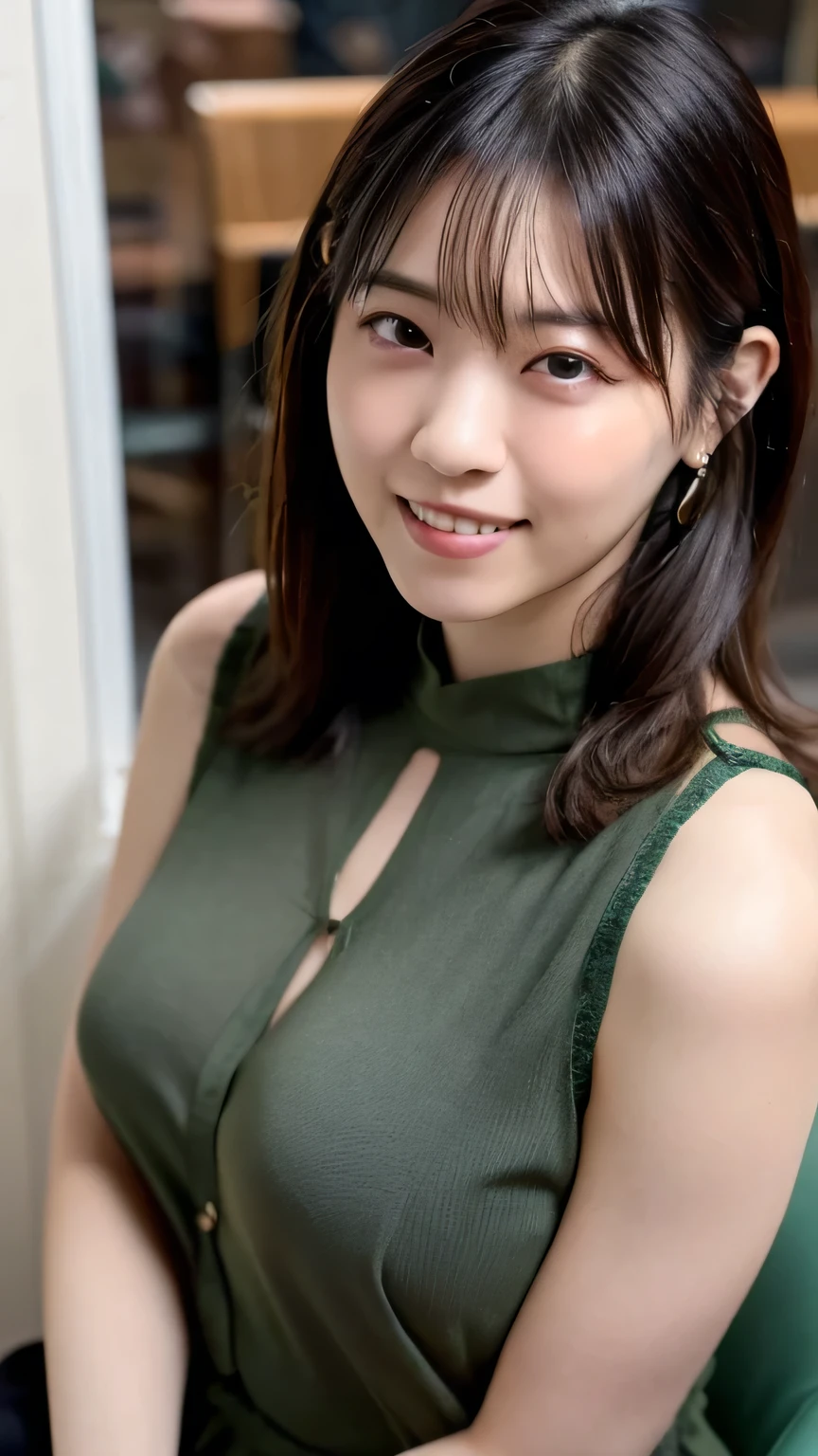(((One girl:1.3))), ((23 years old:1.3)), (She is my daughter), 
break 
(Surprised Smile:1.2), 
((Medium large breasts:1.3)), (Accentuated breasts:1.3, Movie chest, Shapely breasts:1.1, Perfect body), 
break 
(neat fashion:1.3), (white-theme:1.3), (High neck sleeveless sweater:1.3), ((Gold Necklace:1.2))
break 
pleated skirt((color : green + Silver) high waist, (pattern : Plaid)):1.3), 
break 
(Standing leaning against the rail(color : white) wooden deck(Outdoor, open minded) Glamping Tent ((Gorgeous themes, Transparent Dome Tent, Great atmosphere, Great lighting, Transparent dome tent surrounded by nature)):1.3), ((Long Shot:1.5)), ((At night:1.7)), 
break 
((Her serious expression、Create a photo that conveys the feeling of a relaxed and happy moment.:1.3)),
break 
(colorあせた写真:1.3), (Film Grain:1.3), Depth of written boundary, (Bokeh:1.1), (Light and shadow:1.4),
((Cowboy Shot:1.2)), ((From below:1.2)), ((Focus on her:1.2)), 