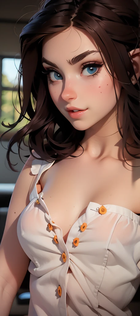 (Wear bright white underwear，), (wearing an sexy underwear,,big breasts exposed cleavage，nakeness