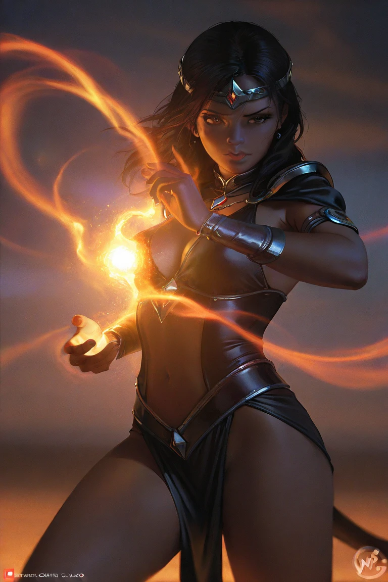 A incredibly stunning gorgeous lady stepping our of a fiery black energy rift surrounded by a bolt of lightning that seems to be locked into place, flawlessly rendered, in highest resolution possibly and in immaculate detail, perfectly focused and with crystal clear clarity, slender, gorgeous, full of fantasy background in amazing colors, hdr, amoled, photo realistic, raw photo