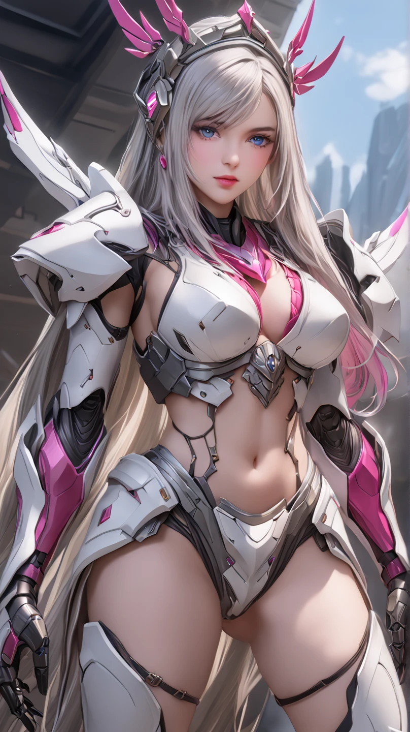 1 girl, Gray Hair, iris, Shining Eyes, Baby pink sports bra, baby pink leggings, Beautiful smile､Realistic, blush, night, Flowers, sun, sunlight, masterpiece, 最high quality, high quality, high qualityの美しい胸, Long legs, Thighs, Slim figure, baby pink 全て, All fascinating、