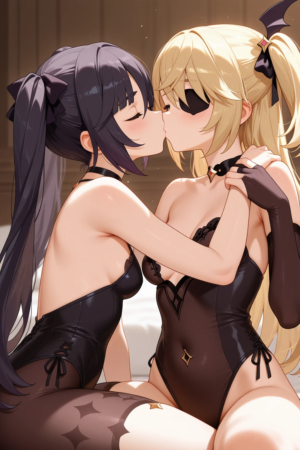rape,,Two Womenとセックス、Two Women。,One is blonde with long hair、ponytail、Large Breasts、Small waist、Big Ass、Detailed lace and lingerie、height 140 cm。,The other has short black hair、slender、Small breasts、Small waist、Big Ass、Intricate lace and lingerie、Height: 170 cm。succumb to pleasure,Penetration Sex,Creampie Sex,rape,Covered in semen,Massive 、Dirty with semen all over the body、Threesome sex
