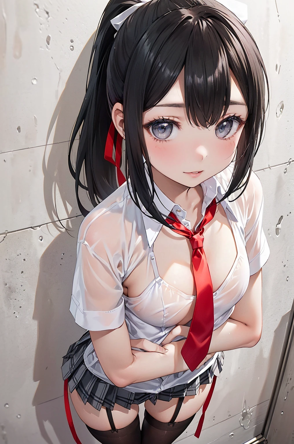 Un primer plano de una mujer en uniforme con corbata roja, Colegiala anime, Una colegiala anime, Chica anime 2D, Anime estilo 2D, Render de Anime Girl, Colegiala anime, Render de una linda chica de anime 2D, Anime 2D , Uniforme de marinero, Fubuki, Sakimichan HDRI, ojos rojos, gran calidad