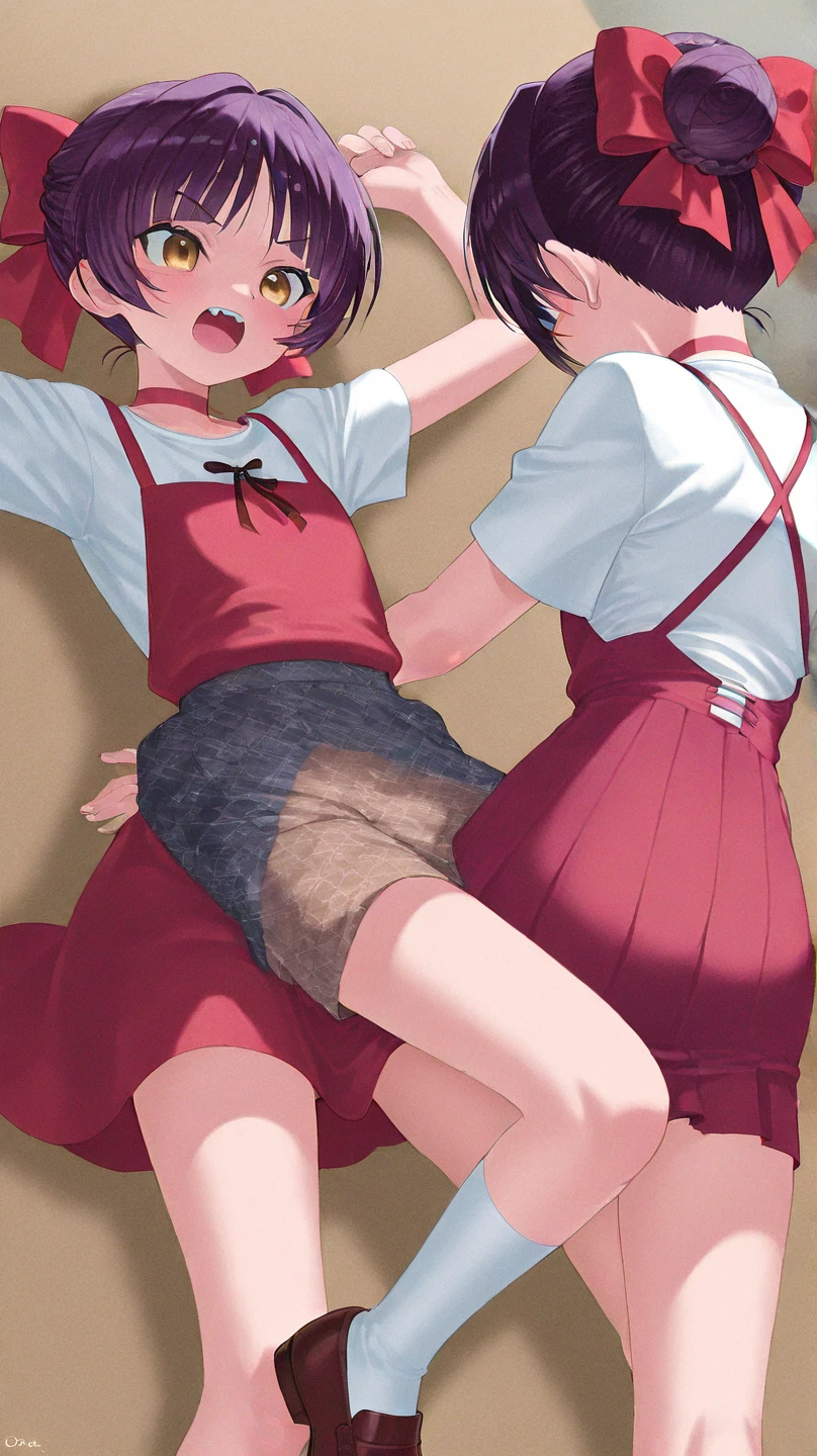 Skirt up, black skirt, long hair, getting a spanking, flushed buttocks, brown hair, headphones, red hoodie, black socks, green eyes, forced, palm marks, punishment, spanked butt, bend over, crying, paddle, no panties, rectal thermometer, spankee