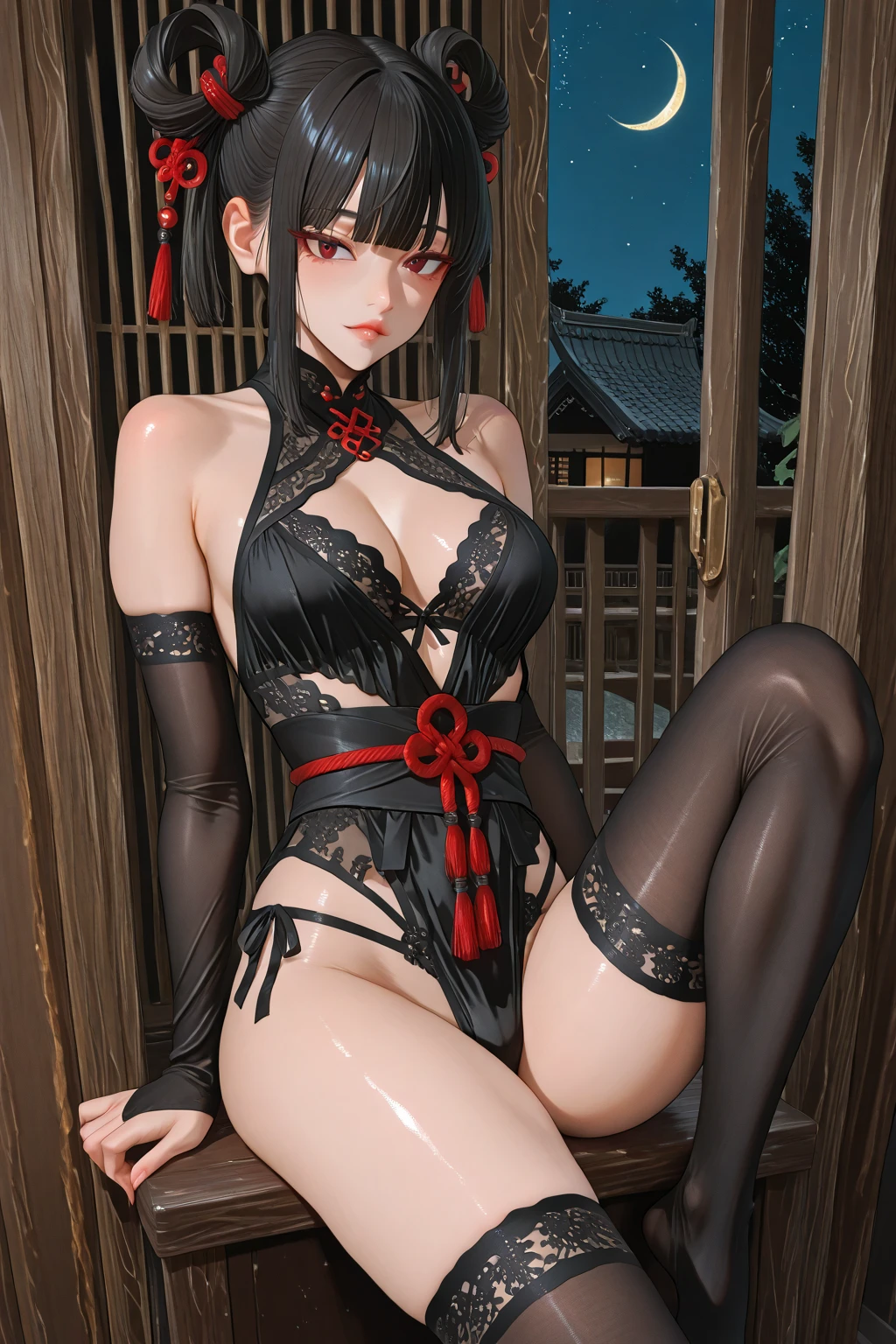 A stripped woman tied to a bed, rope bondage, japanese goddess, asian, japanese, japanese model, asian girl, charming sexy and seductive, stunning charming figure