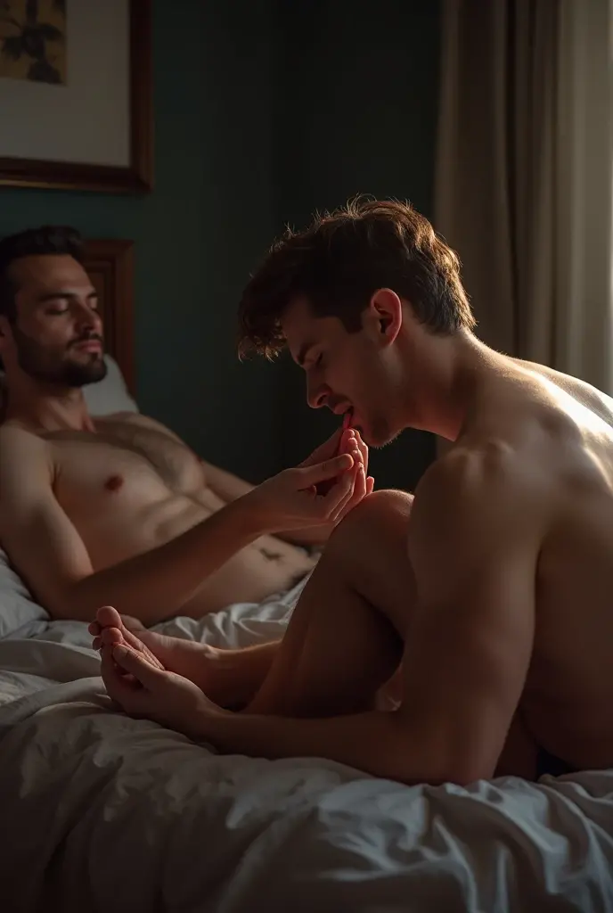 masterpiece, best quality, highres , male, manly, pov, multiple boys, 2boys, multiple penises, sex, erection, uncensored, blush, on back , (the front balcony overlooks the river), lying, testicles, large pectorals, thick thighs, muscular male, happy sex, open mouth, ejaculating while penetrated, sweat, armpits, looking at viewer, leg grab, bottomless, ((big sinewy penis )), spread legs, mature male, muscular male, realistic, dramatic lighting, atmospheric, intricate detail, ((cum covered, cum on body, cum on ass, bareback)), (nathan drake),
