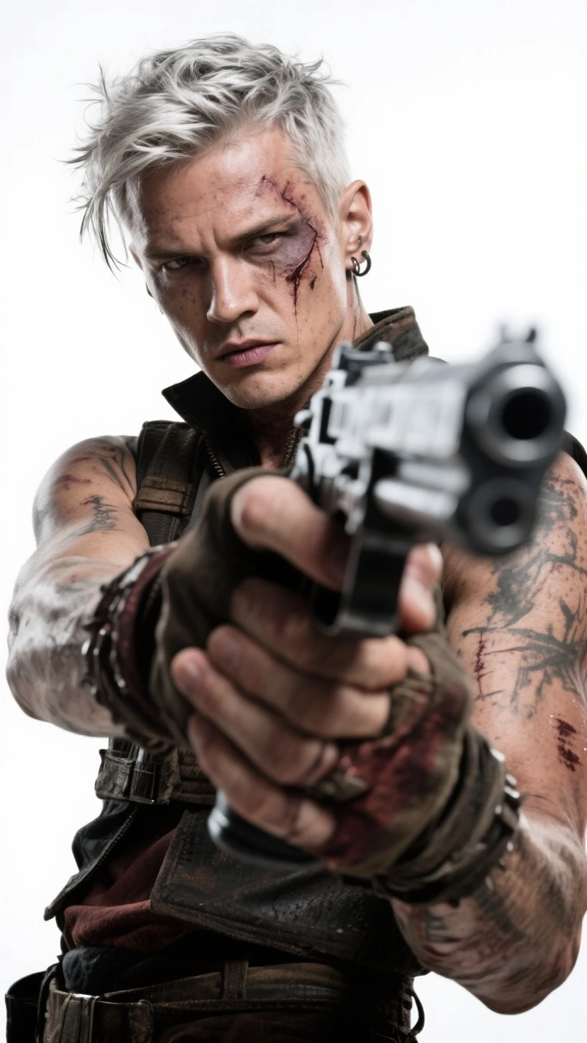 daryl dixon peleando con un zombie 