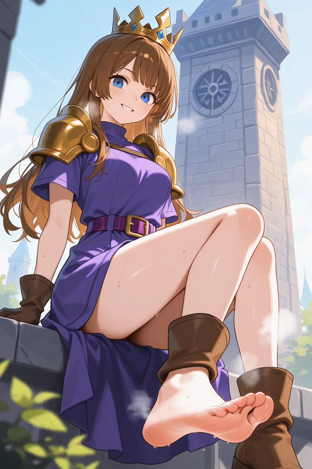 masterpiece, 4K, best quality, petra_timeskip, facial marks, long hair, long ponytail, tribal jewelry, naked, nude, big breasts, pussy, wet pussy, sandals, seductive smile, thighs, hips, butt, detailed eyes, <lora:petra-nvwls-v1-final:0.7>, blushing, narrowed eyes
extremely detailed CG unity 8k wallpaper, best quality, 32k, focus sharp, night sky, night time, looking down, looking at the ground, destroying a small cathedral, detailed skin, 1girl, solo, putting her foot on a small cathedral, ground view, from below, groundview, low angle, destroying a small cathedral, looming, perspective, <lora:giantess:1>, city, giga giantess, gts, giantess destroying a small castle, destruction, rampage, huge craters, ravines, cracks in the ground, earthquake, destroyed castle, ruins, rubble, debris, crumbling, <lora:ThickerLines_RM-128_v1:0.3>, zoomed out, distant view, full body,