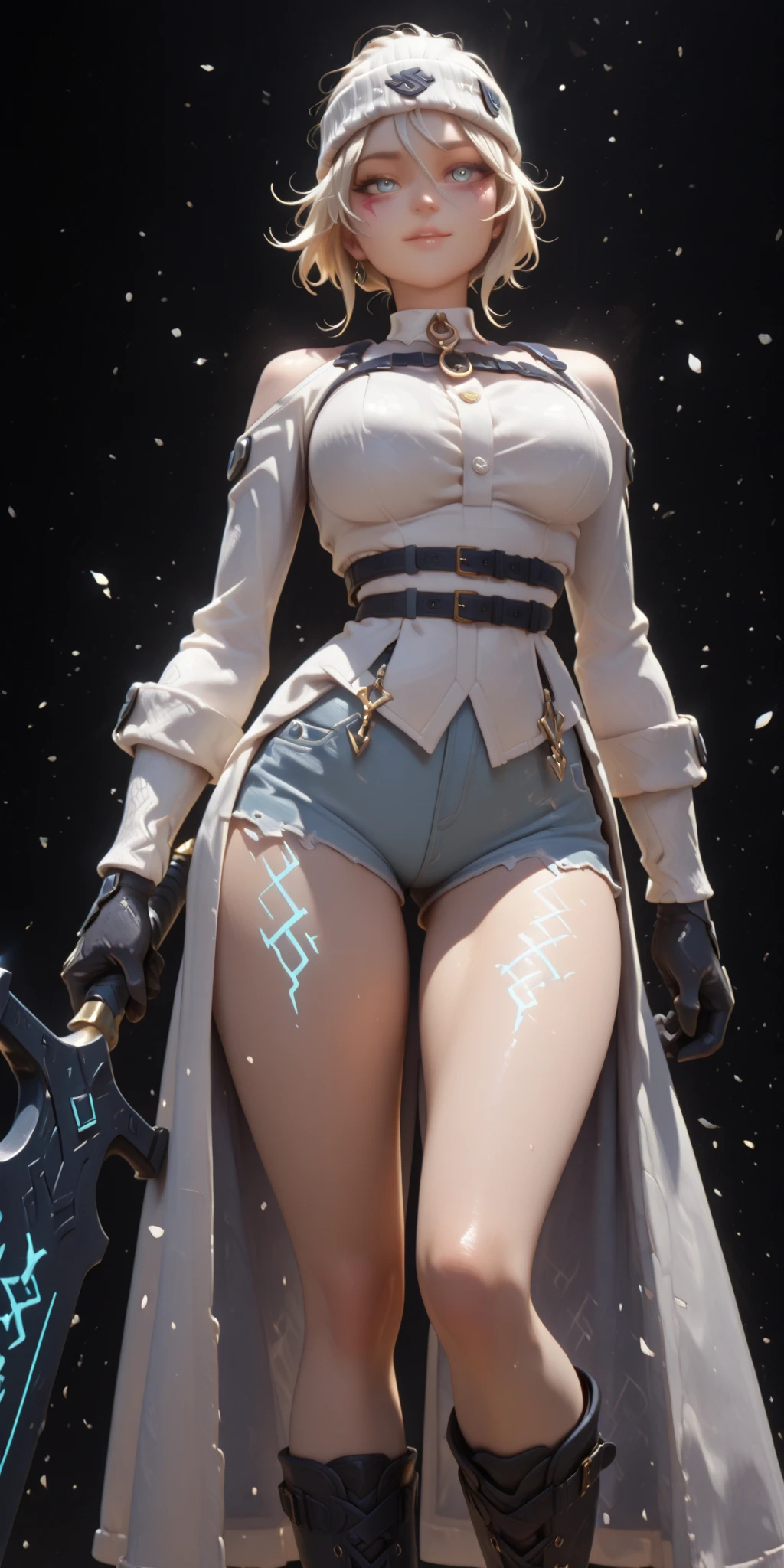 (photorealistic:1.8, highest quality:1.8,8K masterpiece:1.8,High resolution,muste piece:1.8),fantasy,(NieR:Automata,2B:1.9),(black blindfold:1.5),(black hair band,choker,white high leg,thigh high boots,Blake Black Skirt,black thigh high socks,Knee-high boots,Cleavage cut,cutting of clothes,high heels,long sleeve),(looking at the camera:1.2),(photo seen from behind:1.3),(bob cut,beautiful shining silver hair:1.5), (Medium chest:1.3),Pause(stand with legs apart,Seductive pose:1.5),background(snow scene:1.5,snow mountain:1.3,mountainous area),(detailed perfect face),normal hands:1.5,normal finger:1:5,normal feet:1.5,(cameltoe)