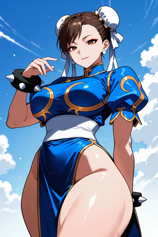 (masterpiece, top quality, best quality, official art, beautiful and aesthetic:1.2), (1girl:1.4), extreme detailed, chun li, sexy, full body, sexy pose, almost nude