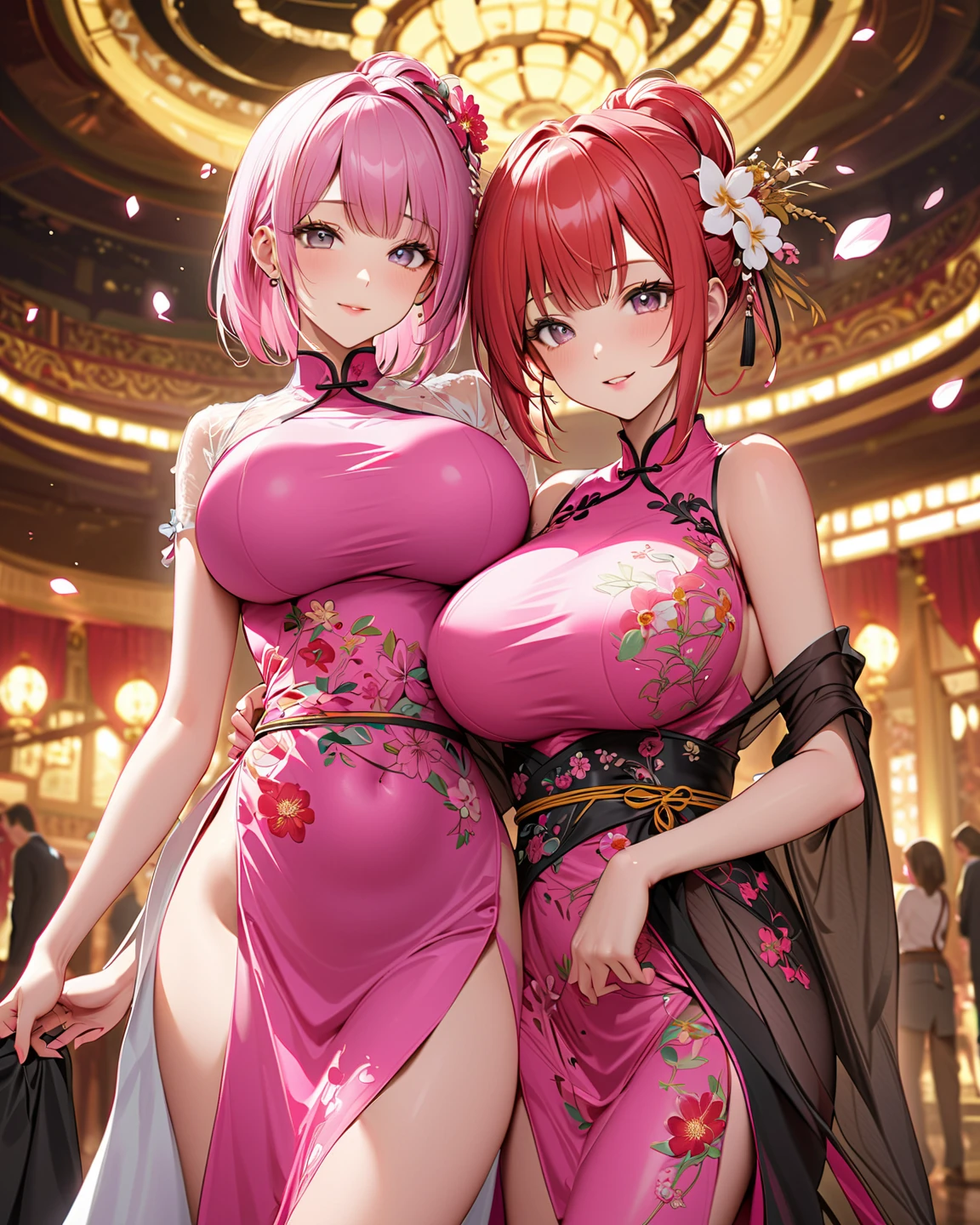 (beautifull lady with very gigantic breast, show ass, show butt, medium ponytail hair, wear kimono, (lift butt near pink sakura tree) ,(detailed pink mini bra), (flower earring), (flower crown), (show cleaveage), (show underboobs) , (show sideboobs), (show thigh), (detailed flower hairpin), (detailed flower underboobs ornament), (detailed luxury flower chest ornament), (detailed luxury flower arm ornament), (detail flower hips ornament), expensive detailed flower necklace, (very gigantict:1,9), beautifull pink sakura tree, detail sakura tree, detail pink flower field, detail pink flower background, beautifull face, pretty face, beautifull eyes, beautifull nose, sexy lips, pink nails, raytracing, nsfw, beautifull fingers, beautifull hands, sexy belly, sexy body, sexy shoulders, sexy legs, sexy hips, (luxury bracelet), (luxury ring), (luxury earring), (luxury necklace), black nails , blue eye, (4 fingers in 1 hand), white skin, full body picture, pretty makeup