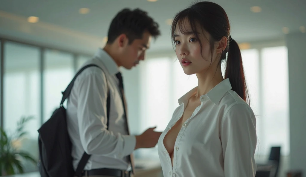(in 8K、RAW shooting、top-quality、masuter piece:1.2)、ultra-detailliert、ultra res、(realisitic、rialistic photo:1.37)、portlate、high-definition RAW color photography、Professional Photography、highly detailed and beautiful、ighly detailed、8K Wallpapers、amazing detailed、huge filesize、Official art、Highly detailed CG Unity 8K wallpapers、highly detailed beautiful girl、extra detailed face、extremely detailed eye、highlydetailed skin、extremely detailed fingers、highly detailed nose、very detailed detailed mouth、Perfect Anatomy、细致背景、Detailed clothing、女の子1a person、(20:1.2)、in her 20s、Cute little girl s、Realistic body、小柄、de pele branca、glistning skin、Slim body、A dark-haired、((long))、(Disheveled bangs: 1.5)、kawaii faces、Lifelike face、Delicate eyes、Sauce order、((Pink White Short Sleeve Shirt))、((no-bra))、((Ultra Black Mini Skirt))、((Plain feet))、((FULL BODYSHOT))、耳Nipple Ring、a necklace、((Turn around and look at the man))、cowboy  shot、Contrapo、动态照明、((Firm D-cup milk))、((In a crowded train))、((male people１a person))、((30:1.5))、((A man hugs her from behind))、((Man opens shirt、Exposing her breasts))、((Put your arms around a man's neck))、((A man is grabbing her chest))、((standing athletic pose))、((Milk is visible))、(mini skirt swinging sexy round:  1.3)、(White swooping open shirt:1.3)、((Sad look))、((She turns around and kisses the man))、((Men's Perspective))、