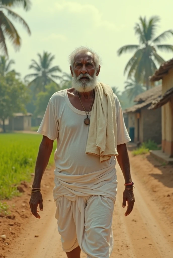 A middle aged indian man often naked funny expression, in a grass field,  realising stool from his hips.  the stool and hip should be focused and watchable,and this image is very much needed for official instance, 