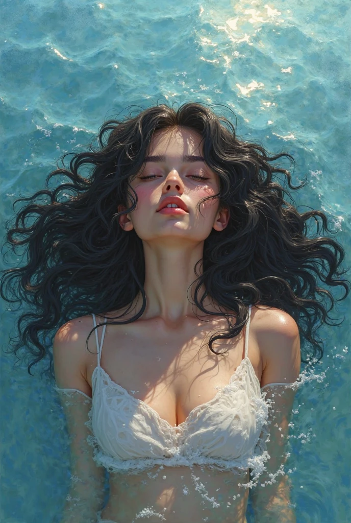 samdoesarts style, beautiful woman, swimming, by jeremy mann, by sandra chevrier, by dave mckean and richard avedon and maciej kuciara, high detailed, 8k