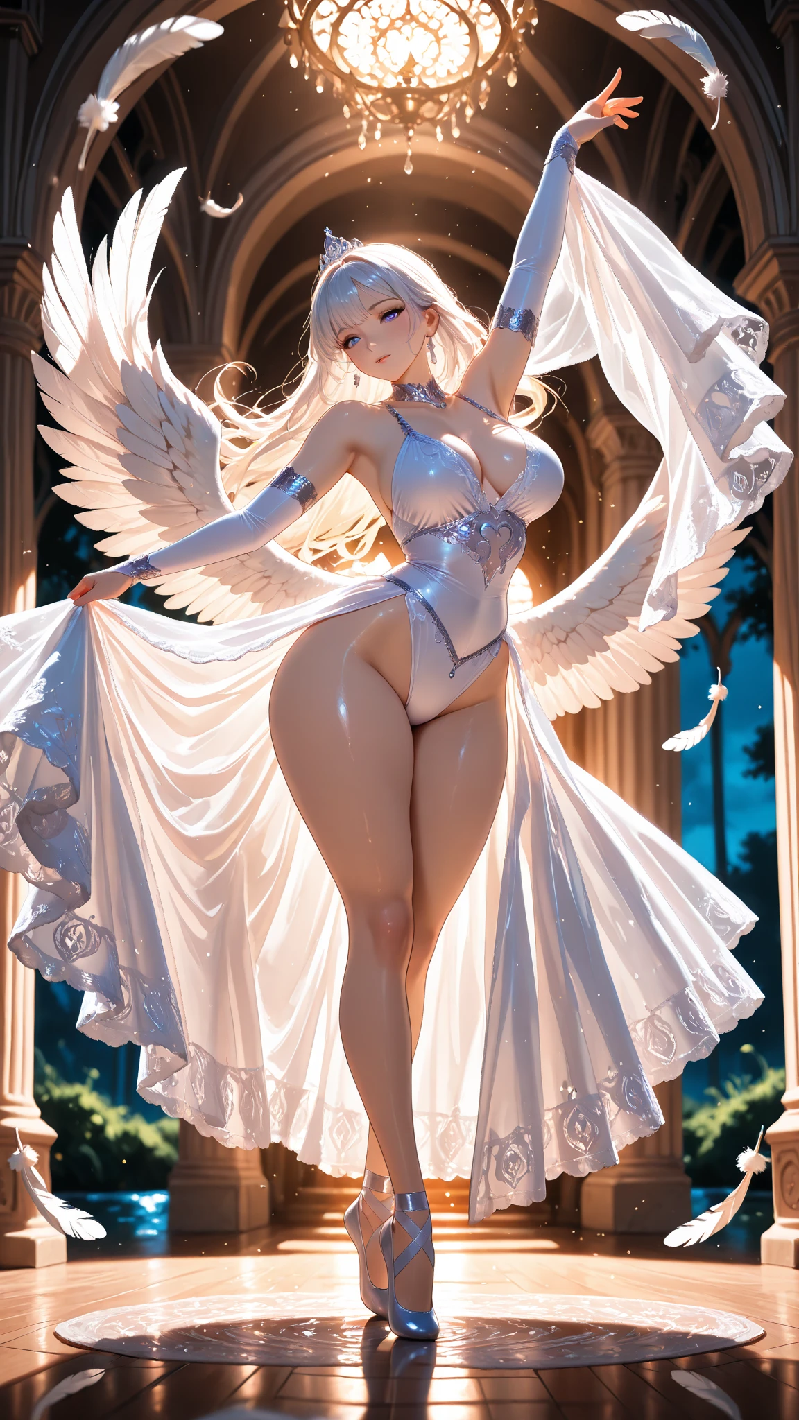 image of nude woman holding a wand, big breast, mystical atlantean valkyrie, appears as the fire goddess, beautiful celestial mage, astral fairy, the butterfly goddess of fire, as a mystical valkyrie, epic mage girl character, stunning arcanum backdrop, white haired deity, holy flame crown spell, infernal nymph!!!, mystical valkyrie
