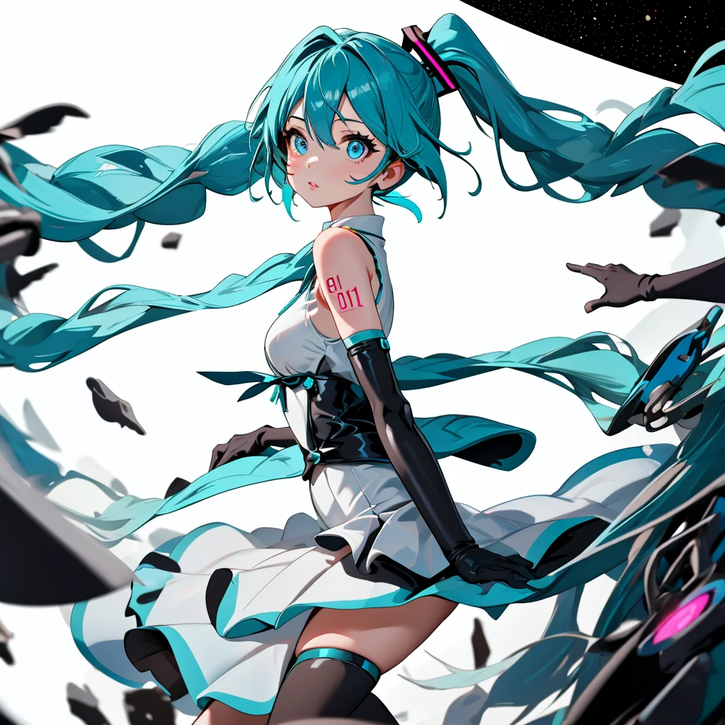 (highest quality 8k),Korean girl, black hair, older sister, putting her hair in a ponytail and smiling to the narrator, high definition picture, masterpiece, (beautiful girl, cafe, seductive, virgin, sexy), (secretary), fierce smile, Miku ,Hatsune Miku,