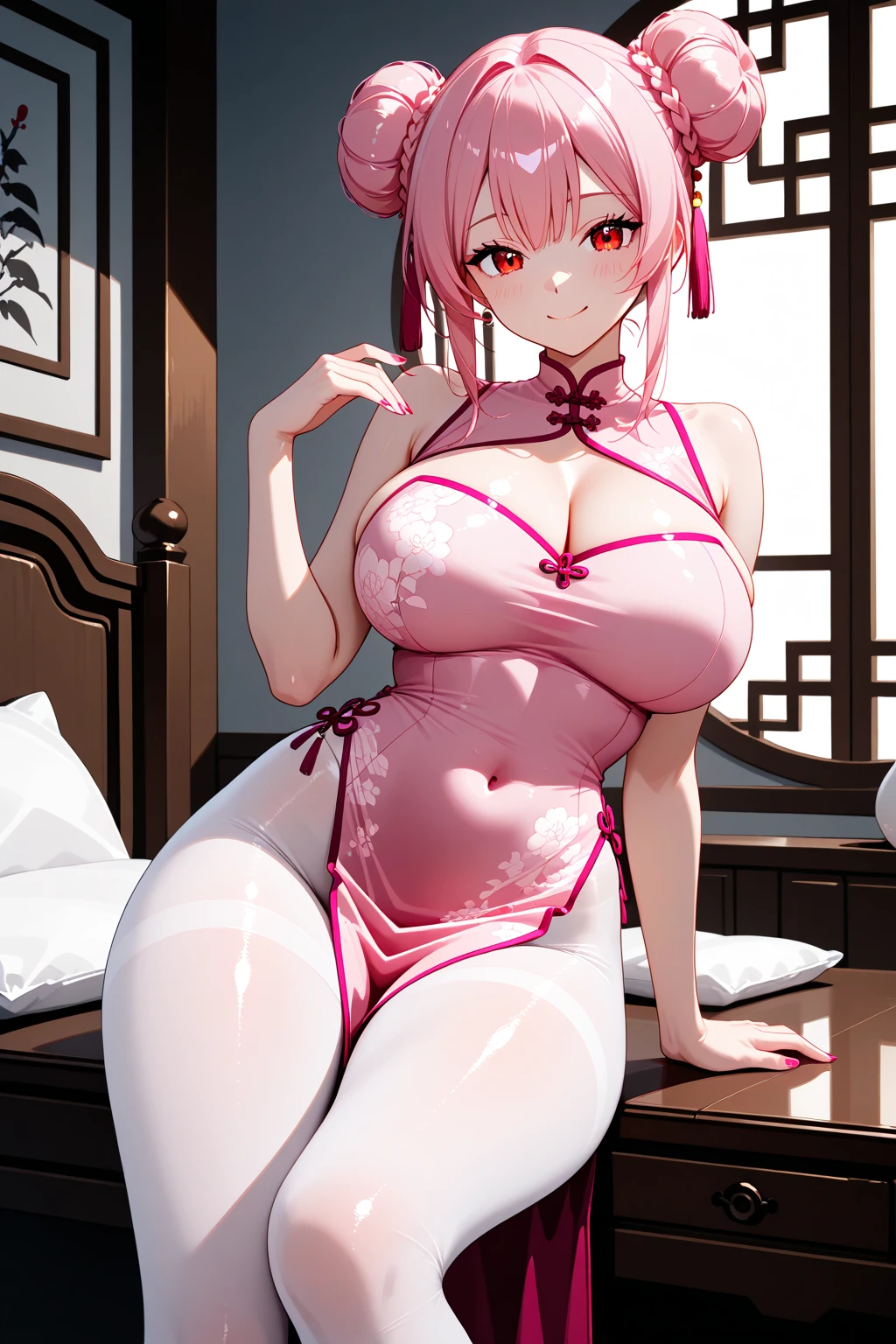 Beautiful kunoichi ready for battle wearing intricate white Ninja armor,, lounging in the doorway, (katana on hand),trending on artstation, Sharp focus,, Intricate details, Highly detailed, playful smile, parted lips, full lips, intricate face details, looking at the viewer, laughing at the viewer, Curvy physique, (Slim body), model in Japan，((Sexual suggestiveness))， at the palace，vibrant, 4K, Intricate details, big breasts, enchanting, Professional manufacturing, 12k resolution,。.3D, full body shot, Highly detailed, vibrant, Ultra high quality, hyper photorealism, Photorealism, rendering by octane], seductive standing pose, whole body in frame, A view from above
