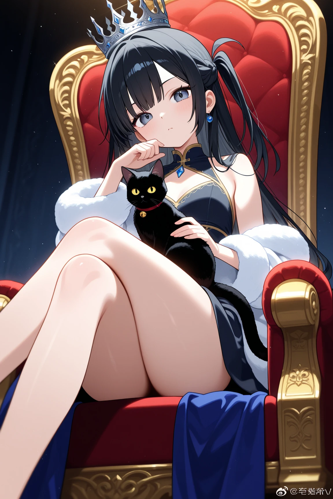 ((Highest quality)), ((masterpiece)), (detailed), One cat-eared girl, close your eyes, indoor, sofa,