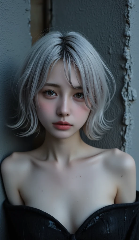 (Browsing Caution:1,4),Mix 4, (8k, RAWphotograph, Highest quality, Tabletop: 1.45), (Realistic, Realistic: 1.37),illumination, night, プロのillumination, photographn mapping, Radio City, Physically Based Rendering, Gradient Brunette, 高品質のphotograph, High resolution, 1080P, (Detailed facial depiction), (Detailed description of the hand), (Delicate CG), Extreme light and shadow, Rich details, (Detailed facial features), (Highest quality), Look in front of you, Highly detailed face, Highly detailed lips,  超High resolution, (truth: 1.4), photograph, 1 Girl, [(sad)],  , Thin limbs, movie, Cool pose, I Cup, Highest qualityな完璧なボディ, photographのような, (1 : 1.3), Perfect balance, (Huge, Perfect breasts, Areola),(Realistic, Realistic:1.37),One Girl, Cowboy Shot,Professional Lighting, Photon Mapping, Radio City, RAWphotograph、(Realistic:1.4)、Octane Rendering、Complex 3D rendering with ultra-detail, Studio Soft Light, Rim Light, Crisp details, Super detailed, Realistic skin texture, detailed aspects, Beautiful details in the eyes, Highly detailed CG Unity 16k wallpaper, Compensate, (Detailed Background:1.2),Highest quality, 超High resolution, Tabletop, One Girl, One Girl,alone, Upper Body,Show Viewer, White Background, Bobcut, short hair, Multicolored Hair, Compensate , Lips parted, Black Lips, eyeliner, Gothic, Goth Girl,((Silver hair color:1.6)),(((Completely naked))),(((nsfw))),((Small breasts:1.4)),(((Completely naked))),(Above the waist),((Black Background:1.4)),((Pixie Cut:1.4))