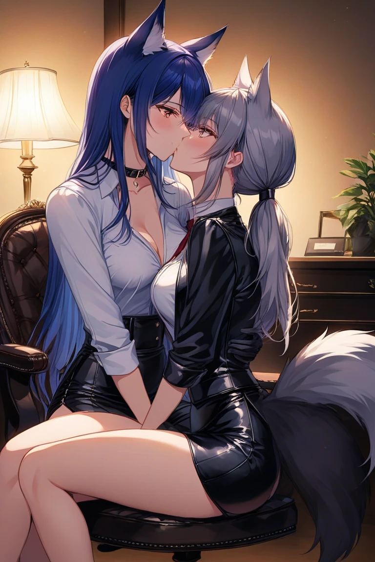 (ultra-realistic:1.2), (heart-shaped pupil:1.4), (grabbing breasts:1.3), 2girls, ahegao, rolling eyes, tongue out, serafuku, nude, beautiful detailed eyes, beautiful detailed lips, smile, saliva dripping from their tongues, solo, sweat glistening on their skin, drooling, intense facial expressions, pink blush on their cheeks, flushed skin, long flowing hair, white background, soft and delicate lighting, nipples fully exposed, orgasmic poses, spread legs, gaping pussy orgasm, teasing and seductive atmosphere, cat ears, long midnight purple hair, long pink hair, long white hair.