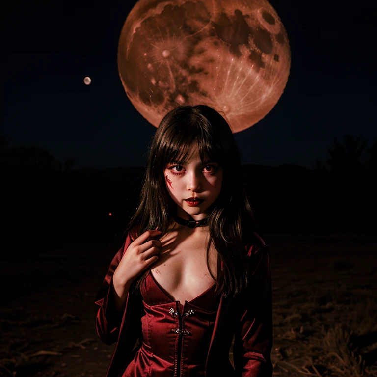 ((best quality)), ((masterpiece)), (detailed), goth, graveyard, hot girl, sad, cute, bright pink hair, dark ,haunted, blood moon, tarot, night, ghosts, bats in the sky,