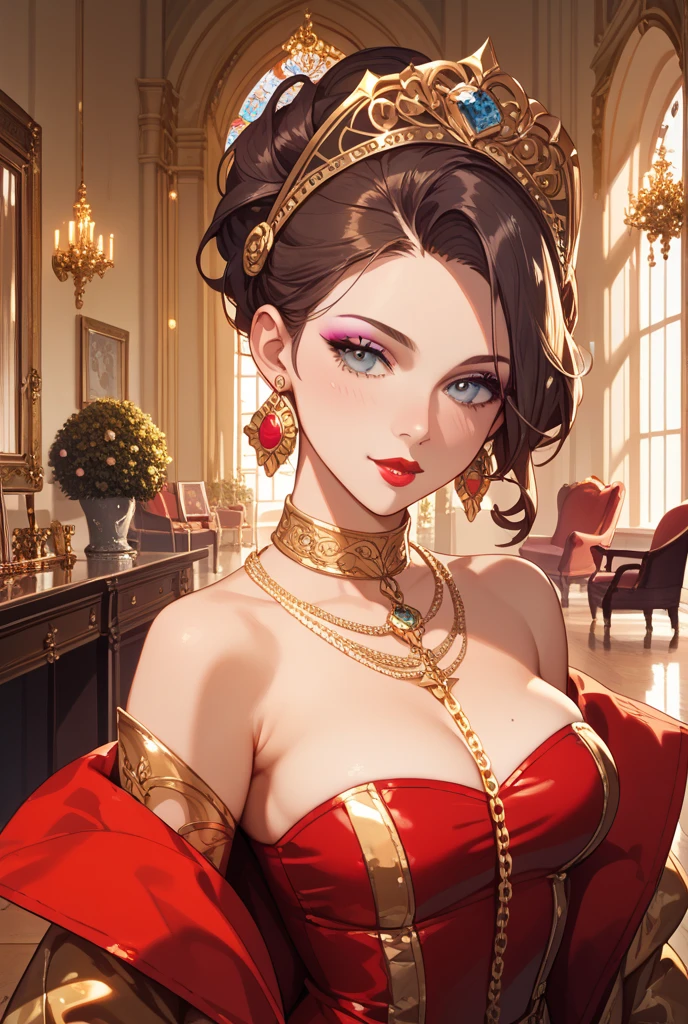 milf, mature female, busty, huge , huge breasts, hentai, high detail, close up, symmetrical, high quality, absurdres, high res, ultrasharp, 8K, masterpiece, extreme attention to detail, perfect face,Realistic, (masterpiece, top quality, best quality,) very detailed, most detailed, (1woman:1.3), smile, red lips, kate beckinsale face, long hair, 