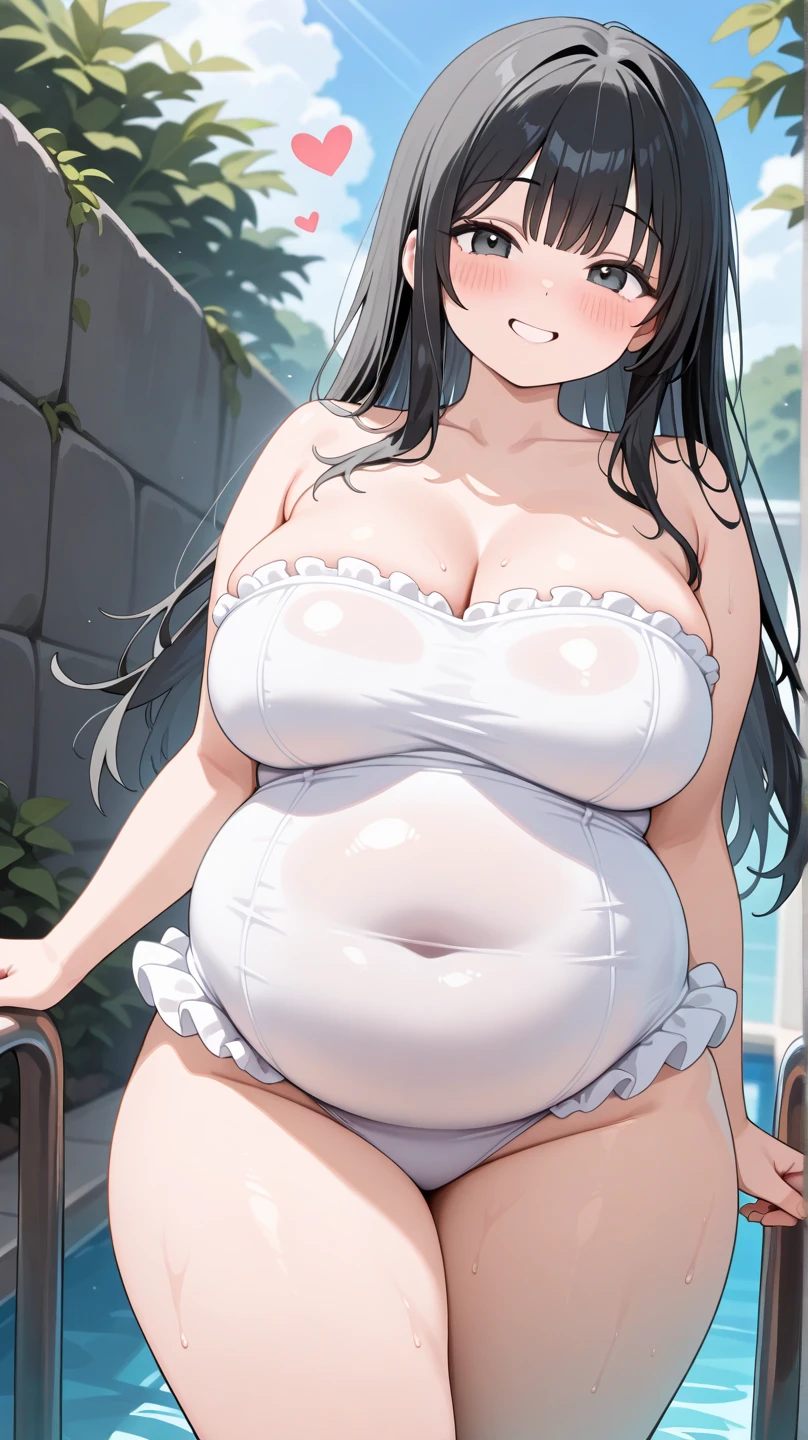((shower room))、live-action、photograph、Super detailed illustrations、Super precise expression、masterpiece、highest quality、ultra high resolution、high resolution、((Completely naked、pregnant woman))、(nipple、Sweat、body fluid、thick thighs)、((Ahegao、ahe face、Ahegao、huh:1.1))、(put your hands behind your head:1.5)、(in the vagina:1.5)、attractive waist、shiny skin、 (black hair、long hair、Patsun bangs、glasses)、(hands behind head、spread your legs、squat)、Climax、
