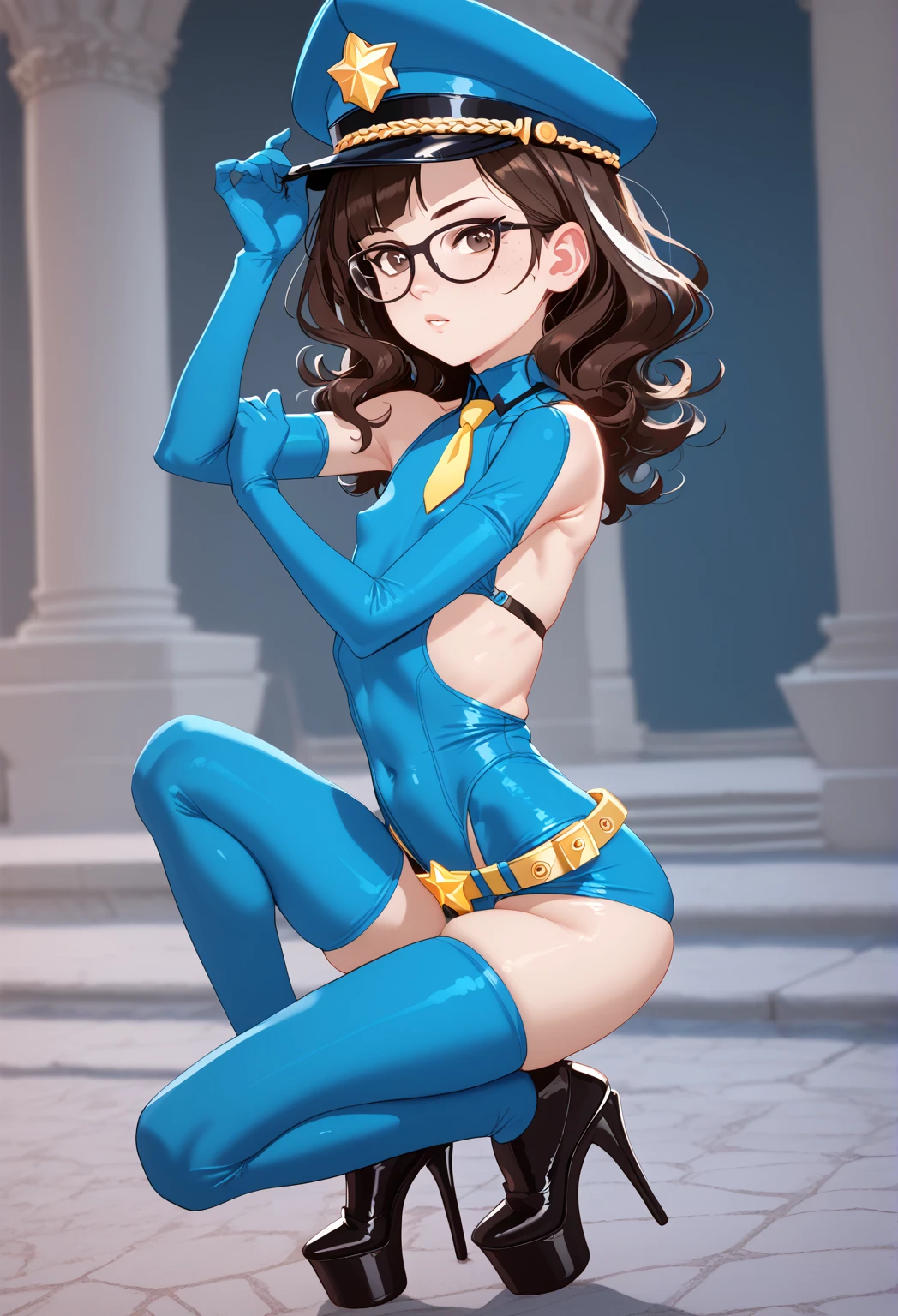 ((from front,front face)), 1girl,masterpiece,best quality,(8k, best quality, masterpiece:1.2), (ultra-detailed:1.2),ultra quality, high quality, beautiful detailed glow,film Reflection, ((smooth texture:0.9, realistic texture:0.9, realistic:1.1, Anime CG style)), (plump thighs:1.1),((Voluptuous,glamorous,Leggy,Tall,hanging breasts,1 grandma)),sitting,,spread legs,m legs,arms behind back, (embarrassed:1.3), (35 year old woman,mature female:1.2),depth of field,chignon,updo hair,black hair,pink leotard,rhythmic sports gymnastics uniform, glasses,beauty mark, high heels,
on the bed,5 stars hotel,penthouse, 