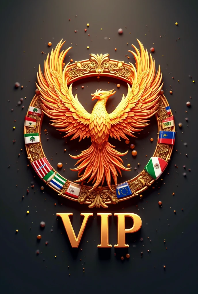 A create realistic image gold circle and chain logo, 3D embossed letters make sure correct spelling word name"TMLS GROUP" to a golden circle made of golden with an emage of a hyper realistic quality detailed of central in circle a beautiful FILIPINA women with a beautiful face and a soft smile wearing a Philippines flag gown with a big two eagles beside with sorouded of big chains made of golden with a pointed crystal on the background with a philippines flag and clean,64k high quality details,
