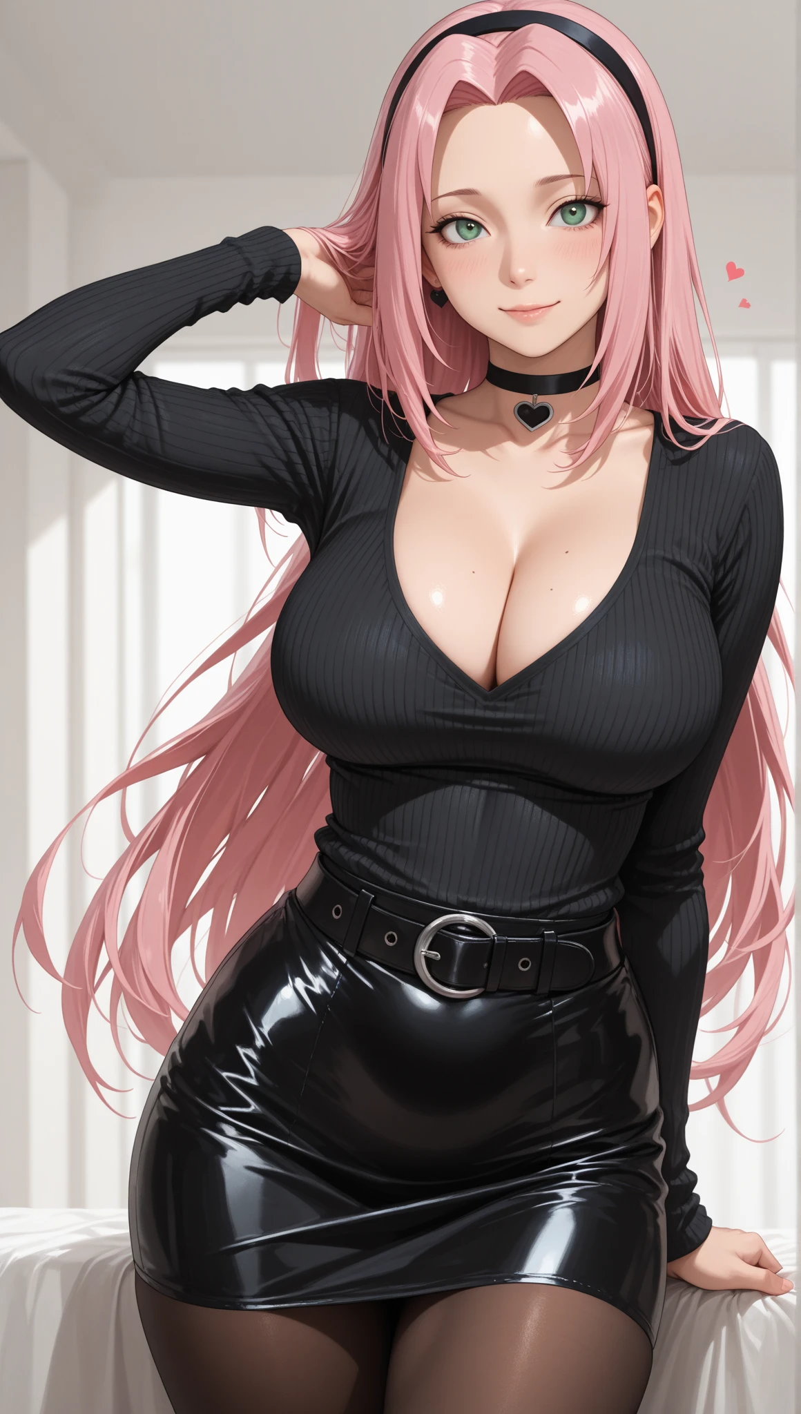 Cover magazine. anime, taylor swift, adult woman, middle aged woman, solo, long hair, pink hair, red eyes, two horn, demon horn, black horn, complex horn, demon woman, model, beautiful, fantasy, taylor swift, Casual clothes. Hair accessories. Unusual hairstyles. Earrings. Greeting. Sharp ears. Big breast. Upper body. Soft smile. Beautiful anime art. Mommy.