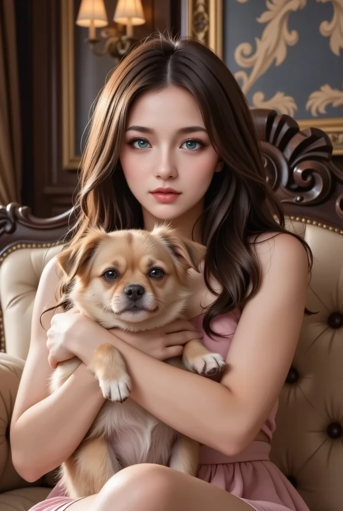 One sat with the dog, Nod, Profile picture, author：Emma Andijewska, joey king, Mackenzie Foy, With the dog, Selfie of a dog, Bae Suzy, lucy hale, [ Realistic photos ]!!, Holding her Yorkshire terrier, Very very low quality image, Shot with iPhone 1 3 Pro