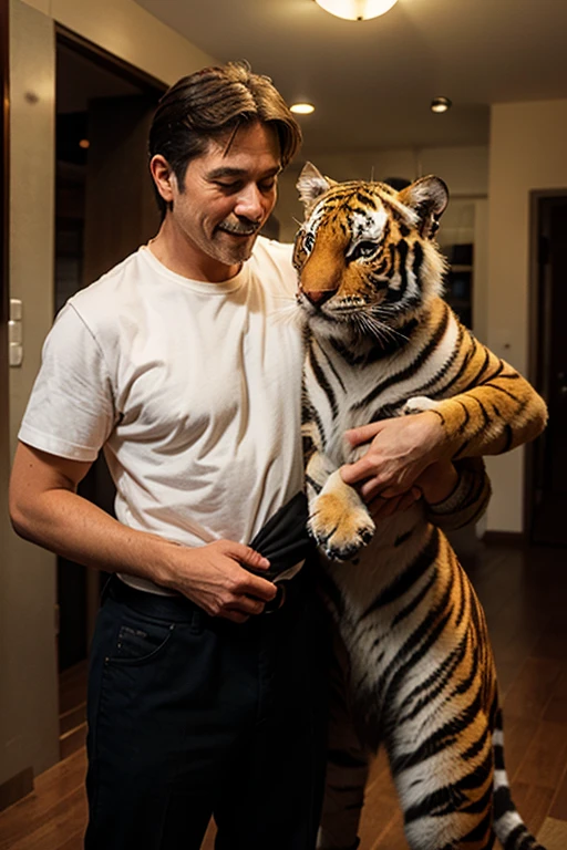 Create an animal with rhino aspects, tiger and lion 