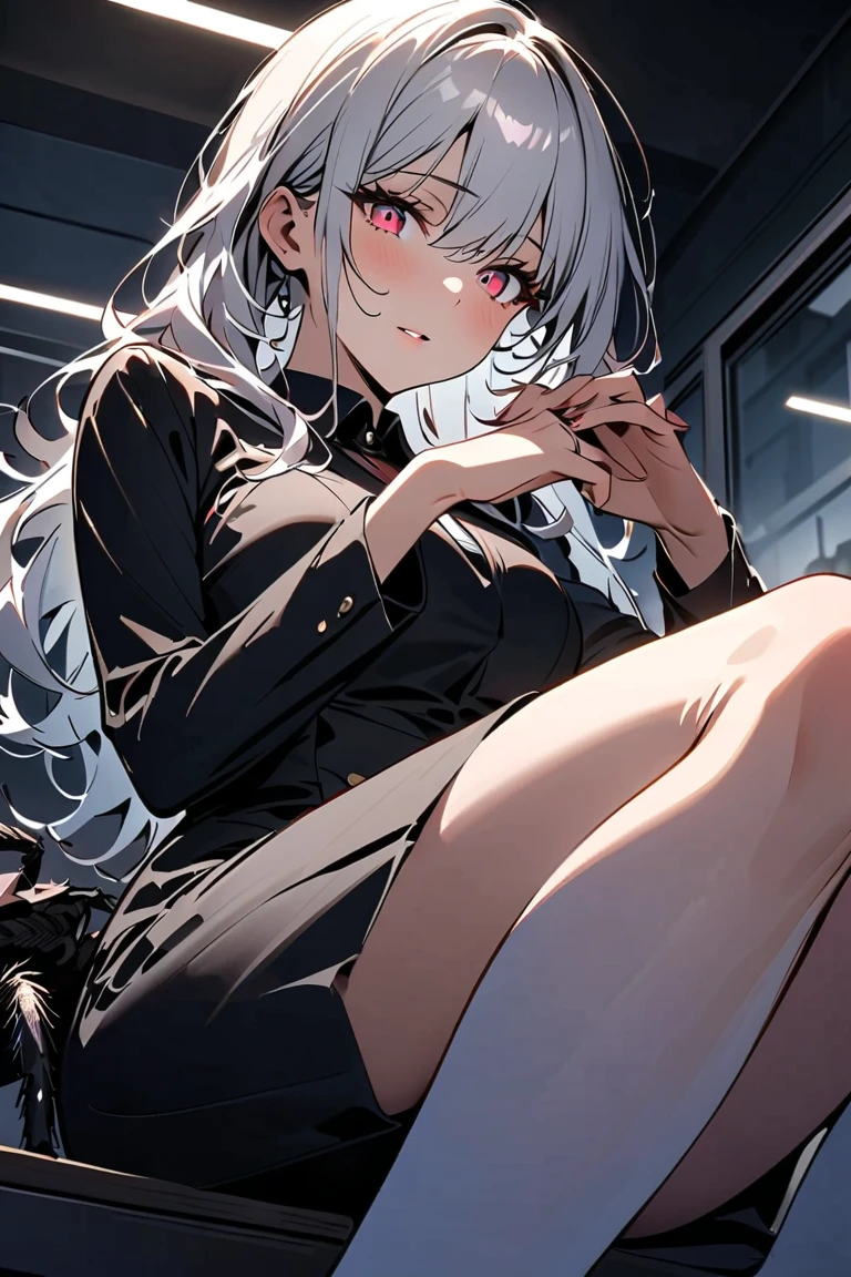 Tabletop, Ultra-thin illustration, highest quality, Light Particles, Very detailed, 8k wallpaper, (Bright colors:1.2), alone, (With a girl), small breasts no long hair), Straight hair, Shiny Hair, Shiny skin, Delicate line tail face, (hair band, , Bottomless), Nipples, , orgasm face, Very beautiful blue eyes, Shining Eyes, close your eyes, arched back, orgasm face, To do, Blushing, arched back, Down , (vagina), Heterosexual, (Sleep on your back), (Girl with legs spread:1.4), (Terrifying :1.7), (ejaculation:1.2), Browsing Caution, Shabby room,blush,OL, end, Black suit jacket, Collared jacket, White dress shirt, Collared shirt, Neckline, button, strap, ID card on the neck, Black pencil skirt, Black Pantyhose,Stiletto heels,Business Bags,evening,sunset,whole body,avert your eyes,Embarrassing,blush, Outdoor rest, city,Destroy a building area (masterpiece:1.2), highest quality, High resolution, unity 8k wallpaper, (shape:0.8), (Fine and beautiful eyes:1.6), Very detailed顔, Perfect lighting, Very detailedCG, (Perfect hands, Perfect Anatomy),