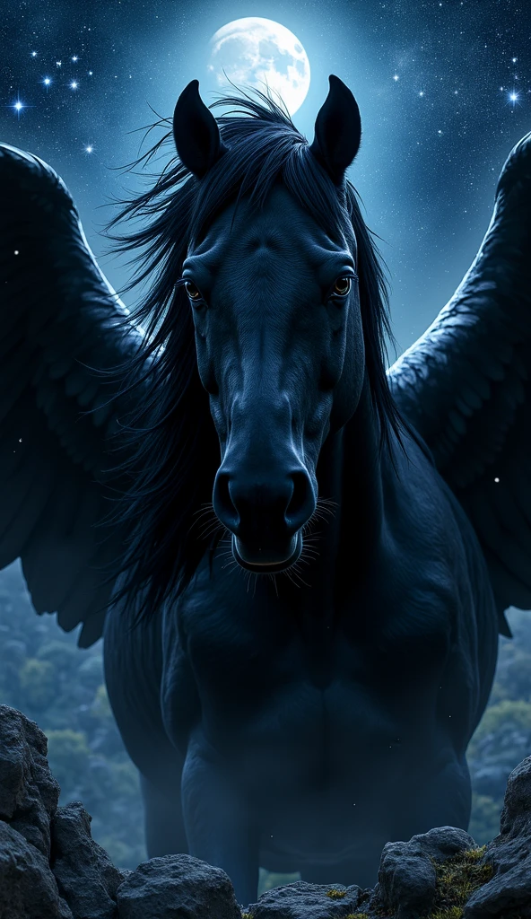 Black flying horse
