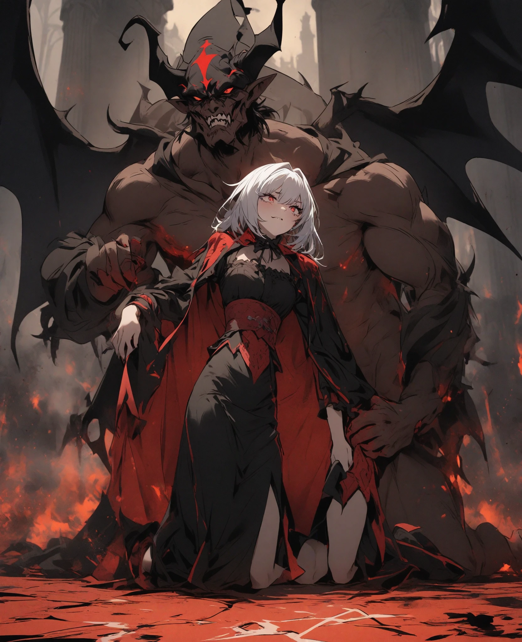 Demon King's Mark、male、体格のいいmale性、ドクロのflag、flag