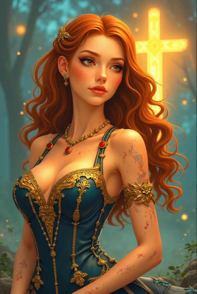 A redheaded woman sings, dressed only in veils, dancing on the moon as she dreams, painting of the moon's craters, many inappropriate objects, lots of intimate underwear, fishnet stockings, lace bolero, books, make-up accessories, surrealist painting, magic realism, bizarre art, subtitle at the bottom of the picture "Où est mon ami Pierrot?" in beautiful blue and gold letters.