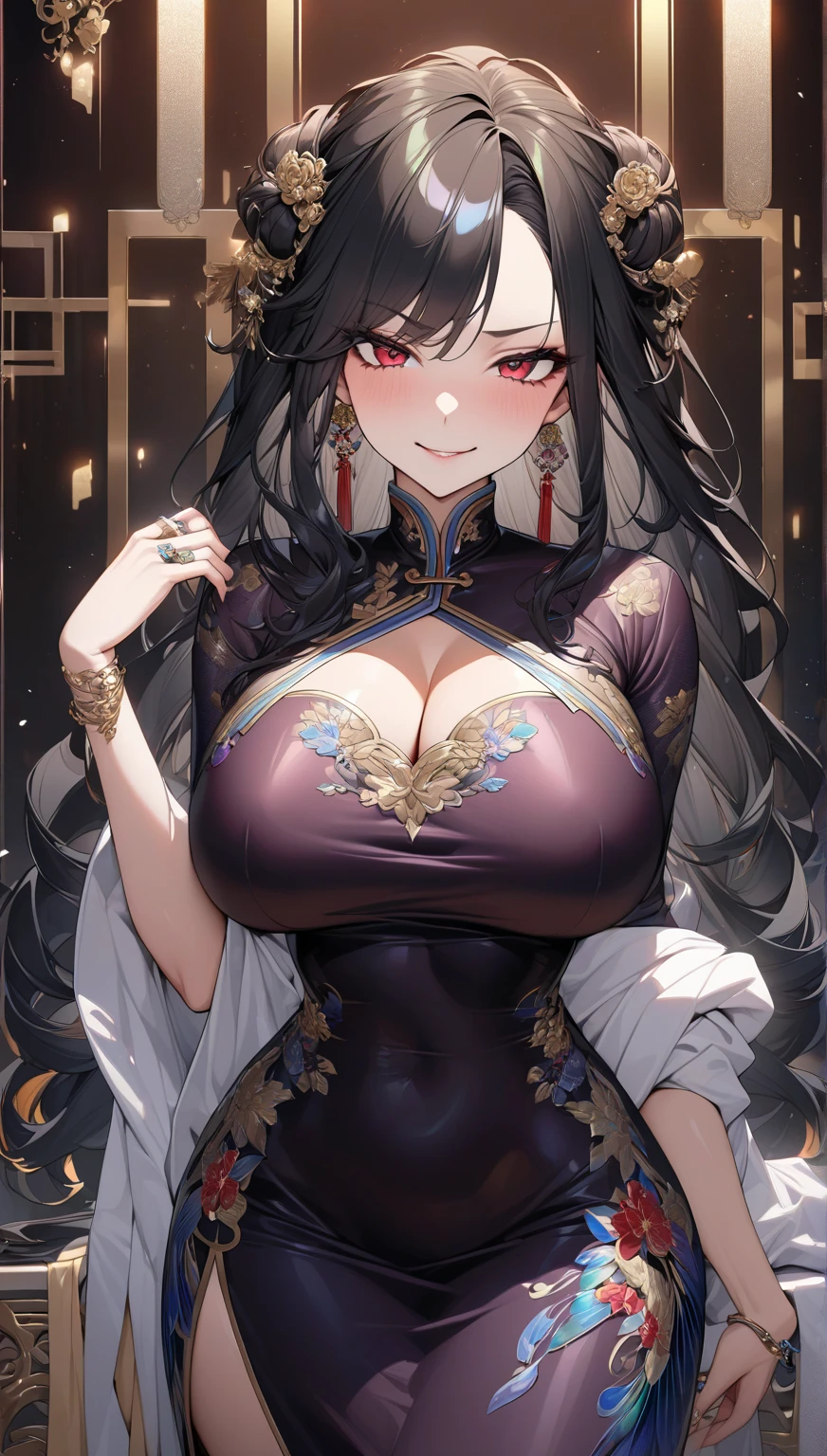 best quality,masterpiece, high res,original, beautiful detailed eyes,ultra-detailed, perfect anatomy,
1girl, solo, full body,
japanese clothes, kimono, white and black kimono,
large breasts, wide hip, mature female,
glamorous body, slender body,
perfect lighting,Colorful, Bright_Front_face_Lighting, shiny skin,
(beautiful_face:1.5),